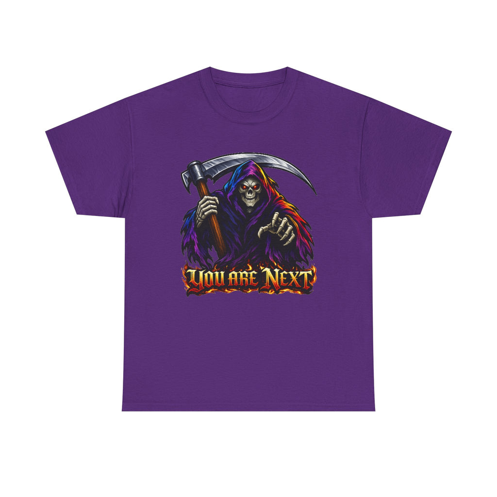 Grim Reaper "You Are Next" Graphic Tee — Gothic Horror Scythe T‑Shirt