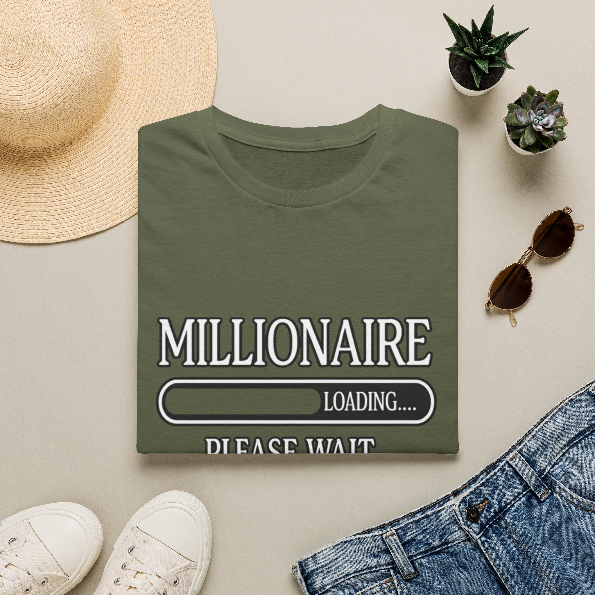 Millionaire Loading T-Shirt — Funny Wealth Progress Tee