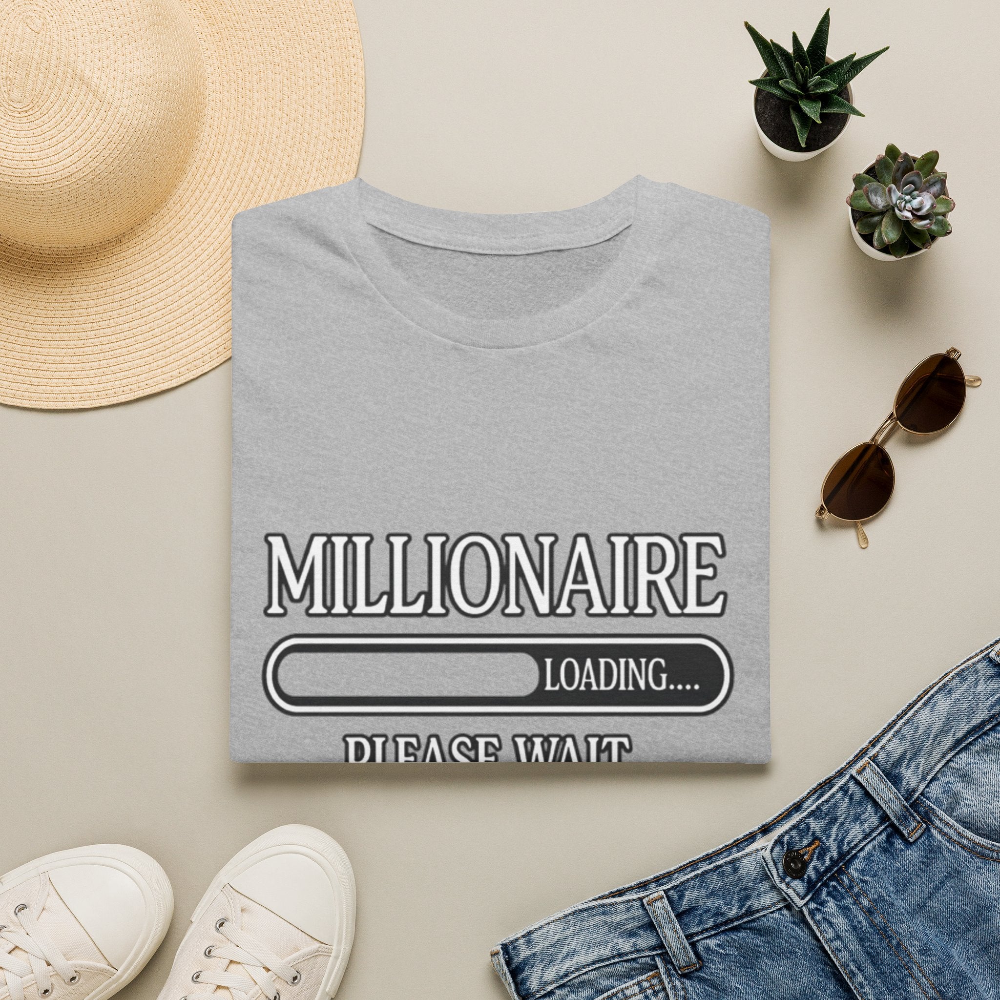 Millionaire Loading T-Shirt — Funny Wealth Progress Tee