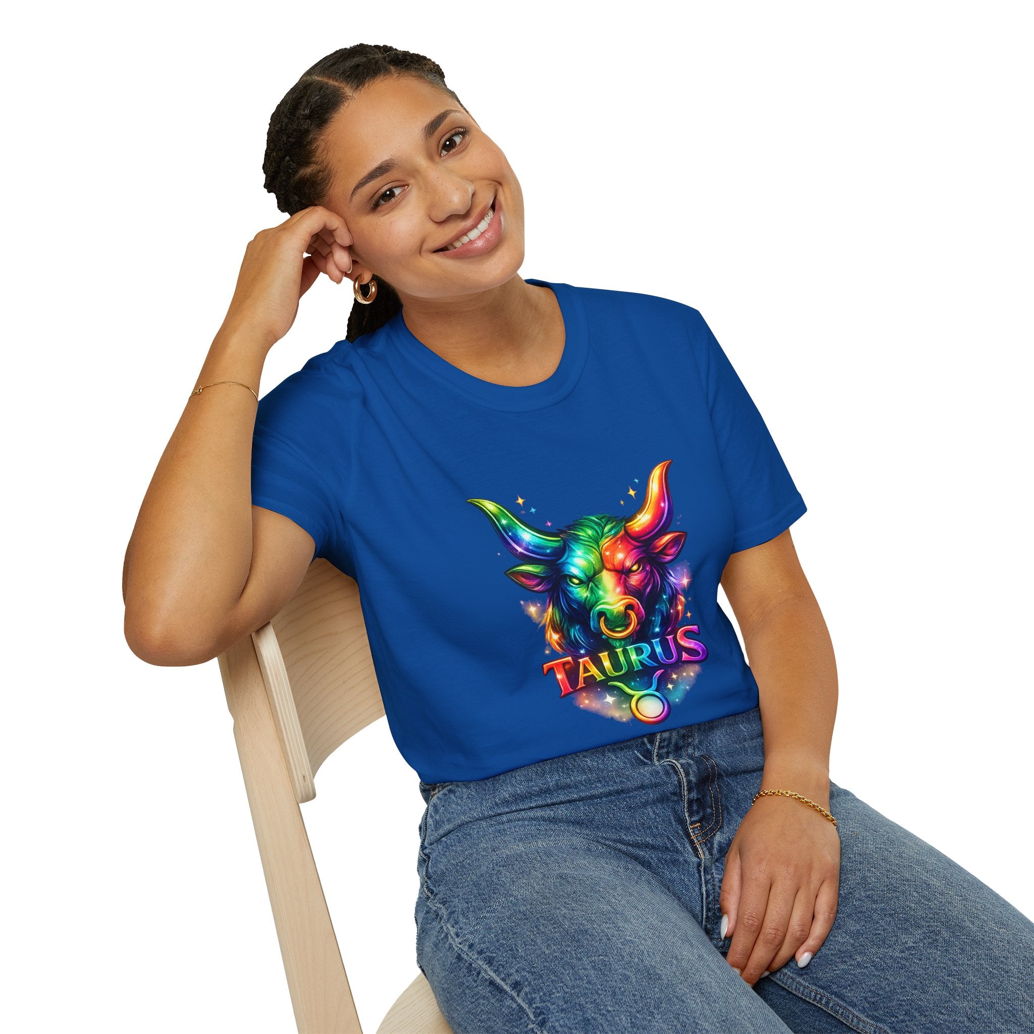 Taurus Zodiac Bull Graphic T-Shirt | Rainbow Astrology Tee
