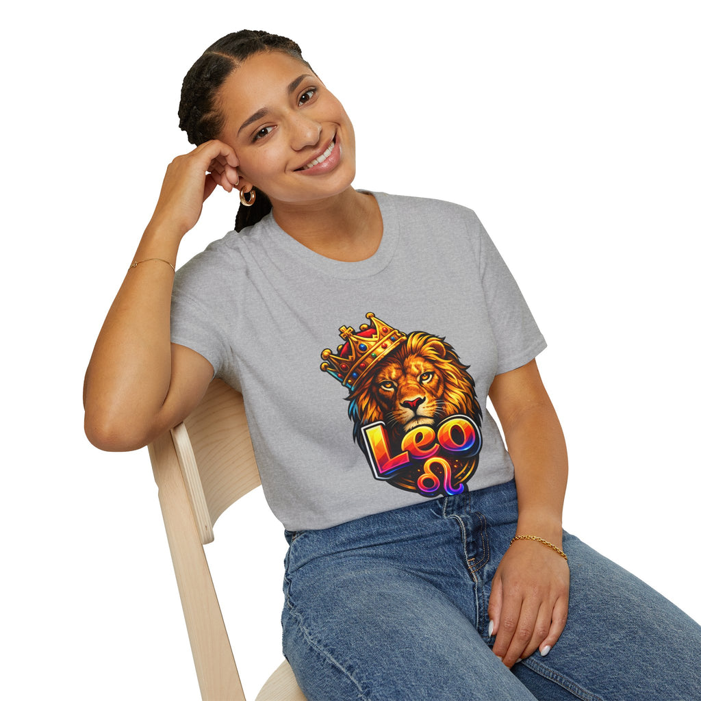 Leo King Graphic T-Shirt | Zodiac Lion Crown Tee