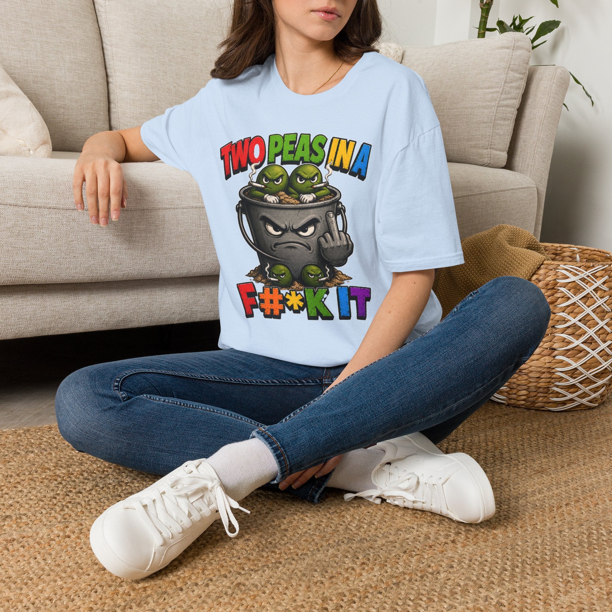 Two Peas in a F#*k It Bucket Graphic T-Shirt – Bold Color Edition