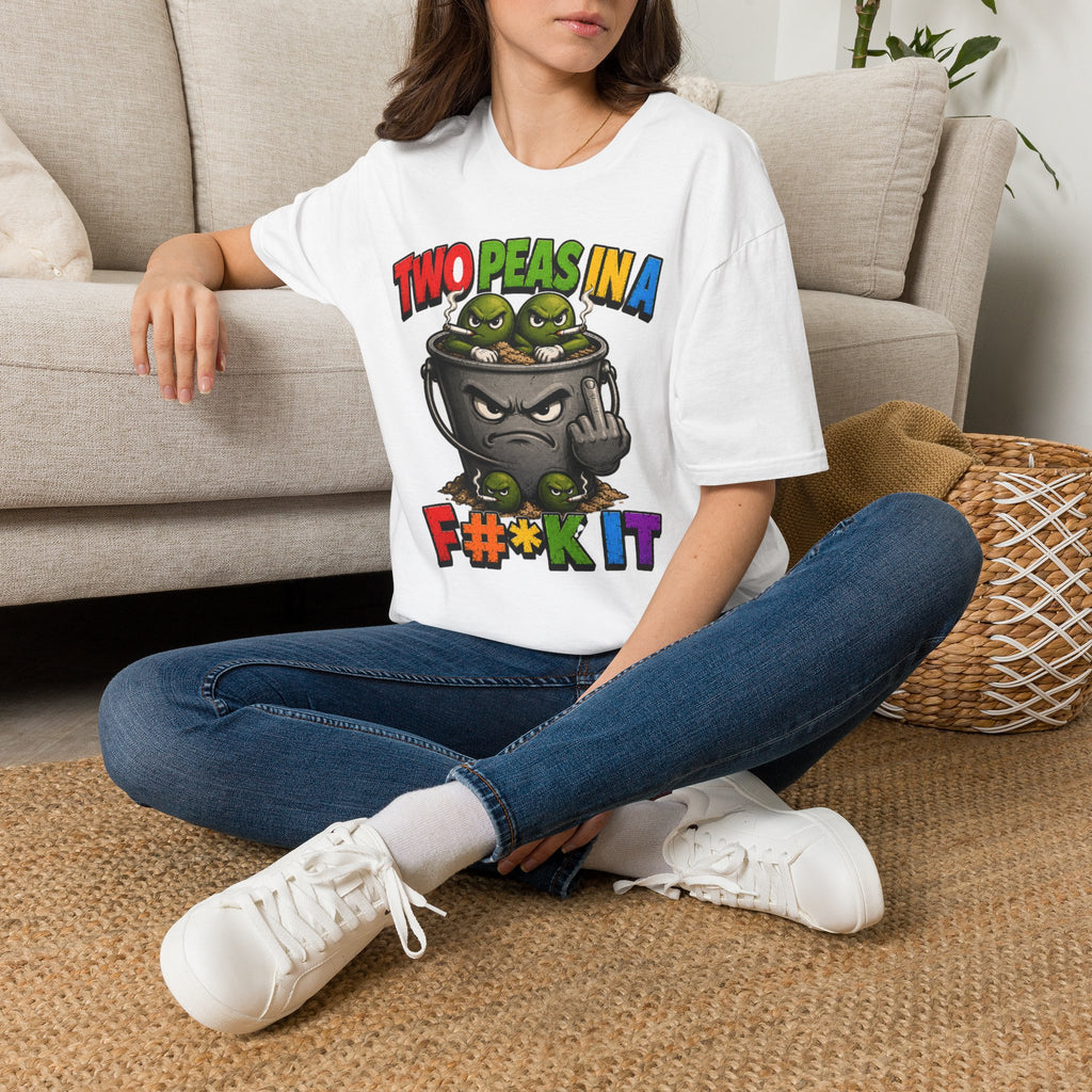Two Peas in a F#*k It Bucket Graphic T-Shirt – Bold Color Edition