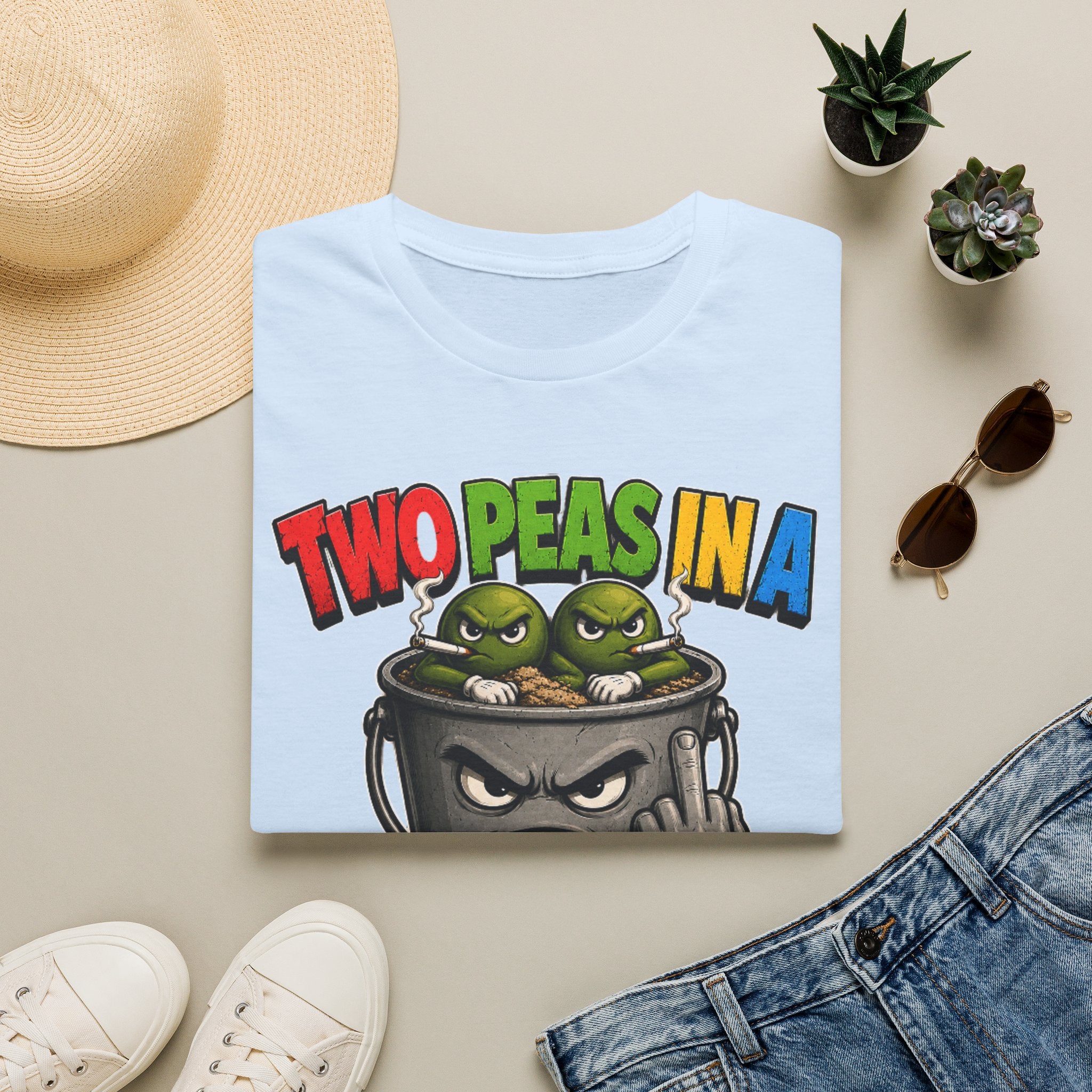 Two Peas in a F#*k It Bucket Graphic T-Shirt – Bold Color Edition