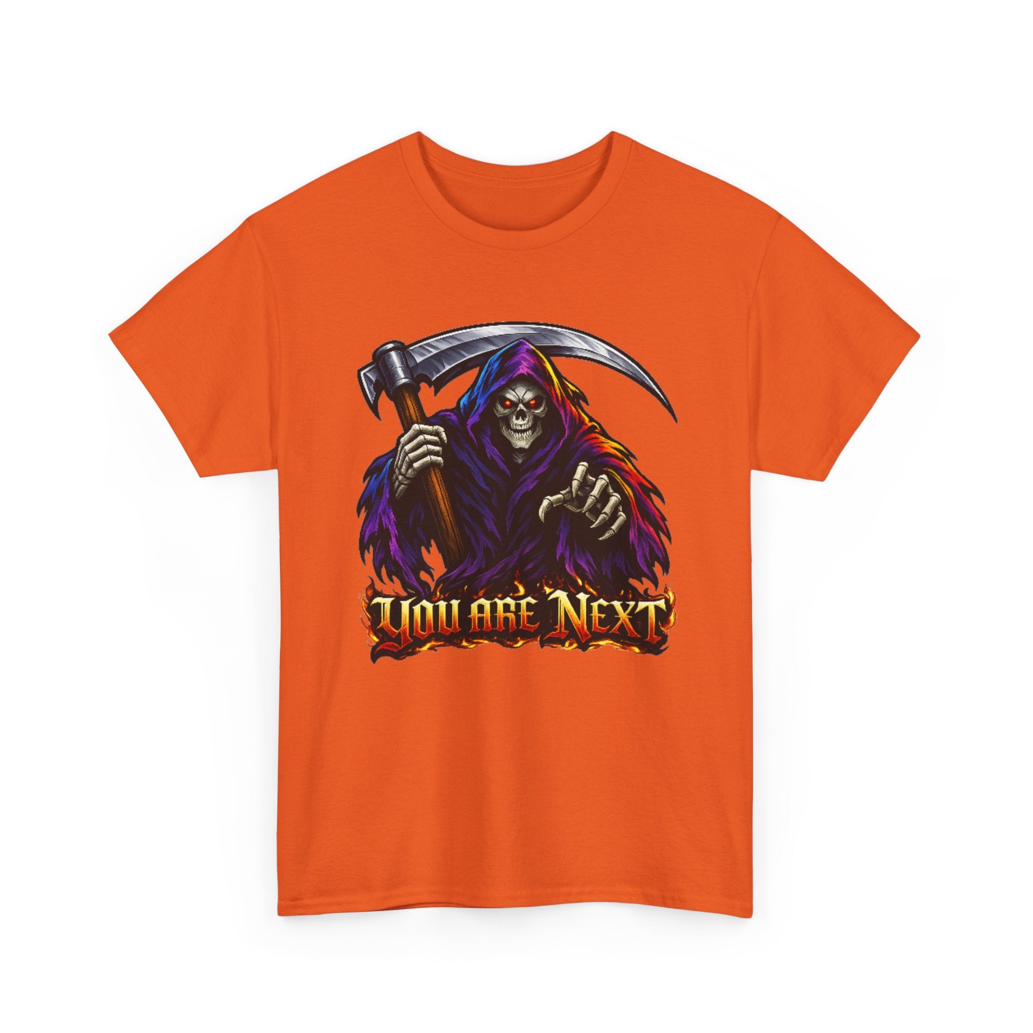 Grim Reaper "You Are Next" Graphic Tee — Gothic Horror Scythe T‑Shirt