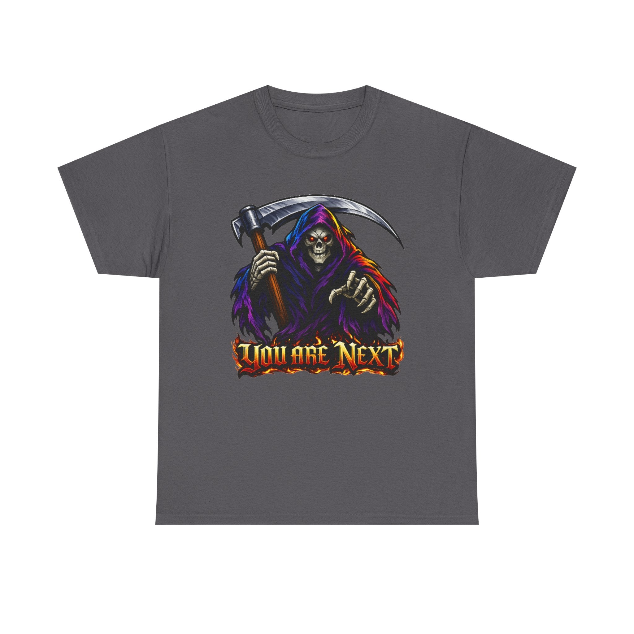 Grim Reaper "You Are Next" Graphic Tee — Gothic Horror Scythe T‑Shirt