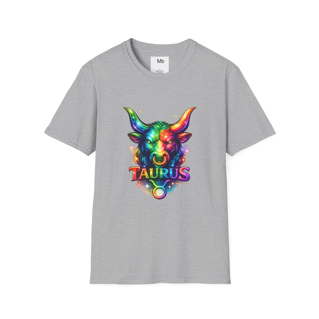 Taurus Zodiac Bull Graphic T-Shirt | Rainbow Astrology Tee