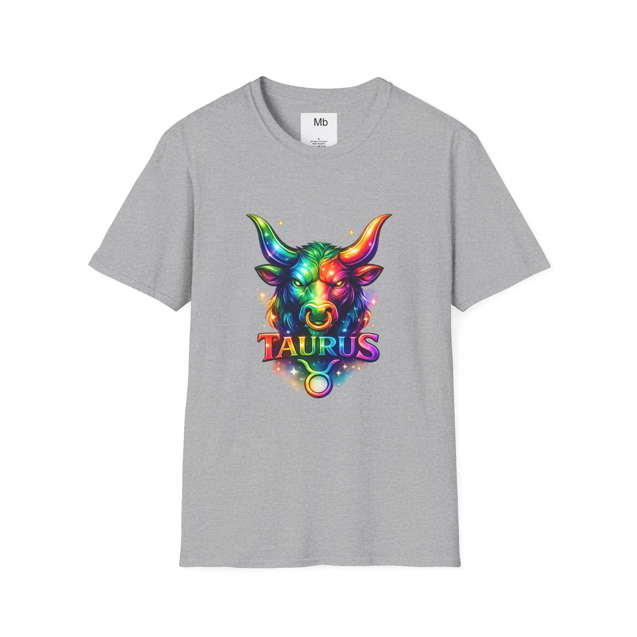 Taurus Zodiac Bull Graphic T-Shirt | Rainbow Astrology Tee
