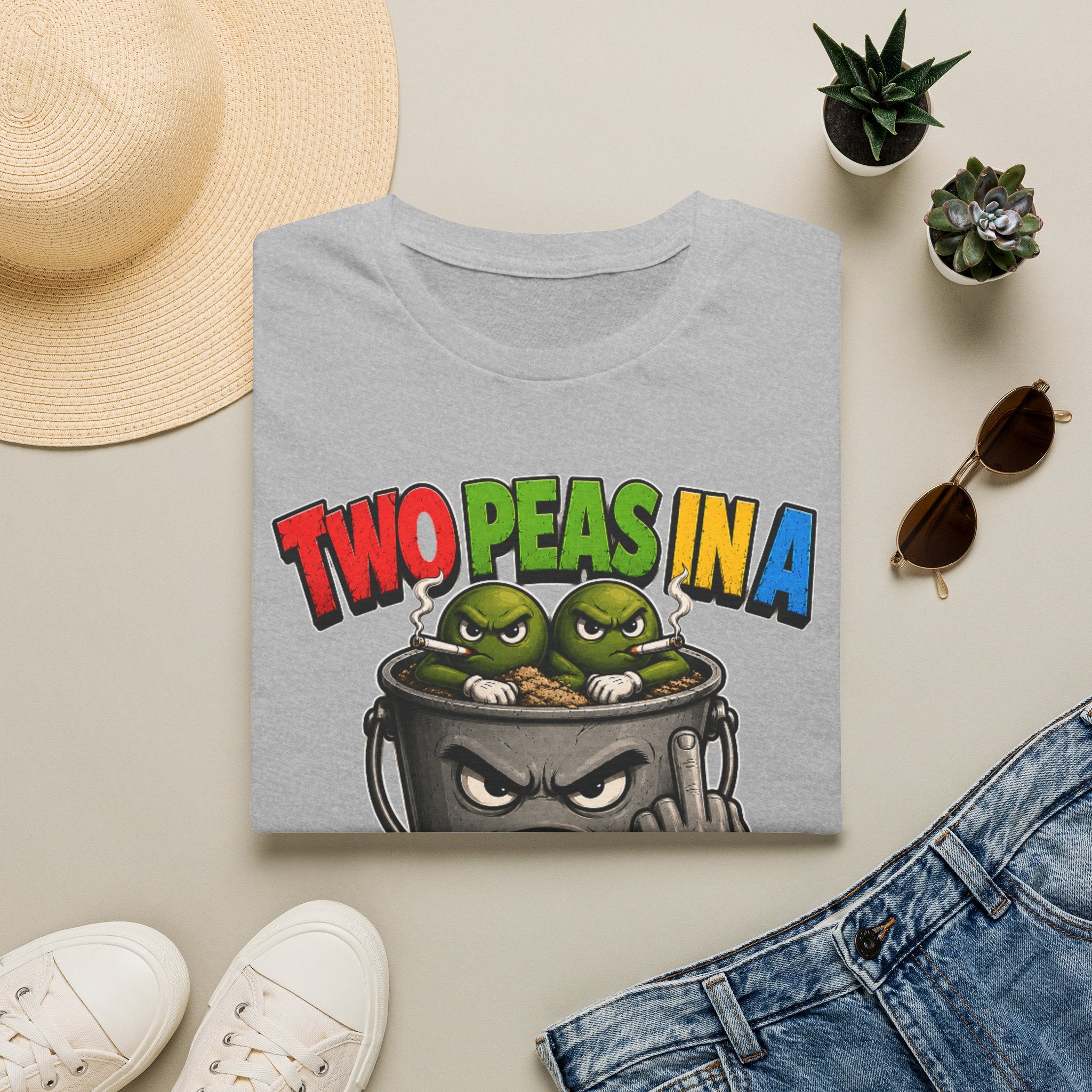 Two Peas in a F#*k It Bucket Graphic T-Shirt – Bold Color Edition