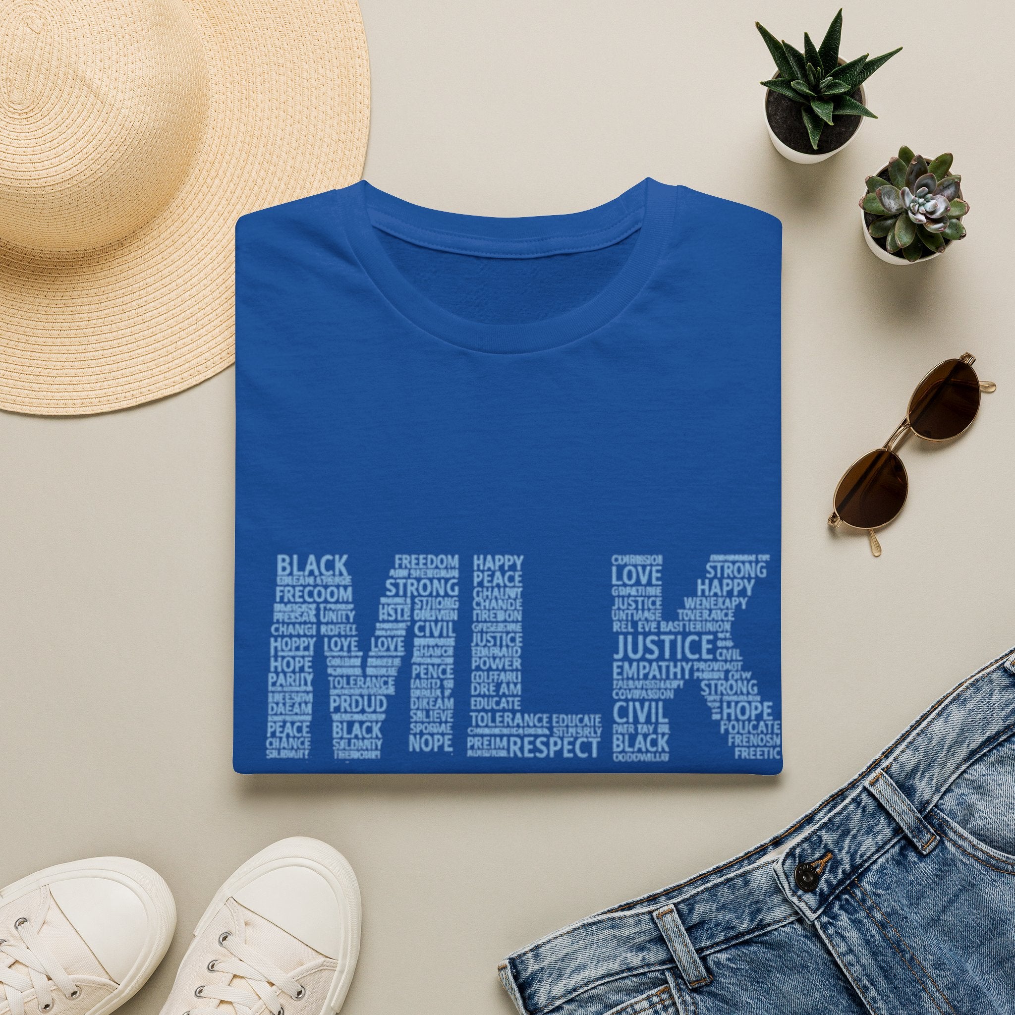 MLK Word Art T-Shirt — 'Letters Made of Culture' Civil Rights Tribute