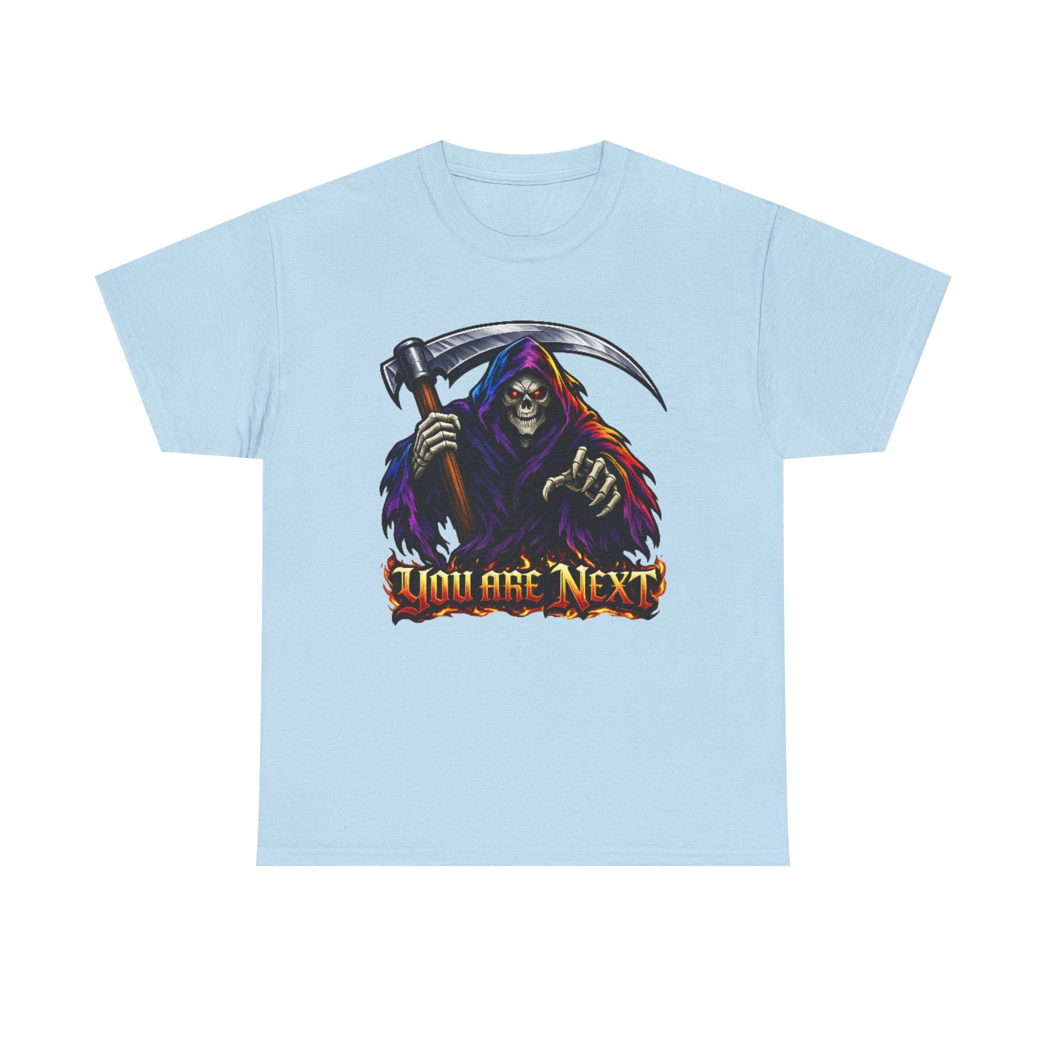 Grim Reaper "You Are Next" Graphic Tee — Gothic Horror Scythe T‑Shirt