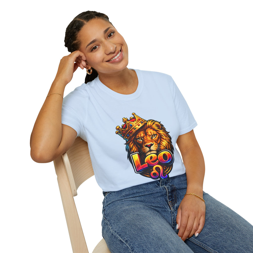 Leo King Graphic T-Shirt | Zodiac Lion Crown Tee
