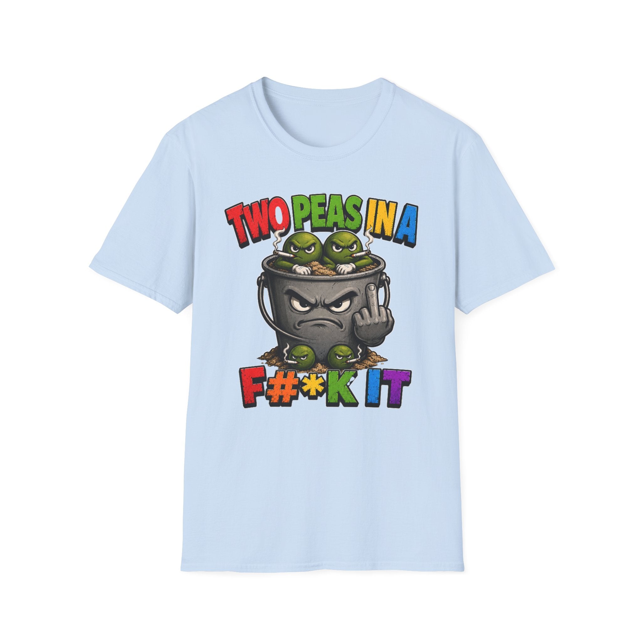 Two Peas in a F#*k It Bucket Graphic T-Shirt – Bold Color Edition