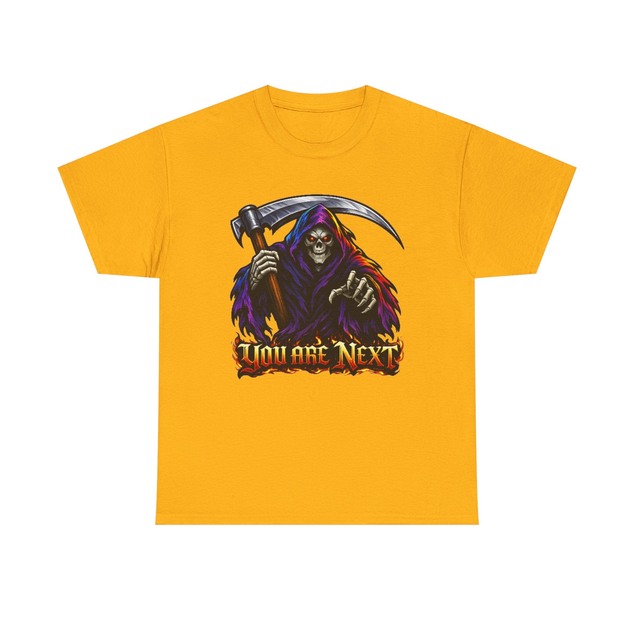 Grim Reaper "You Are Next" Graphic Tee — Gothic Horror Scythe T‑Shirt