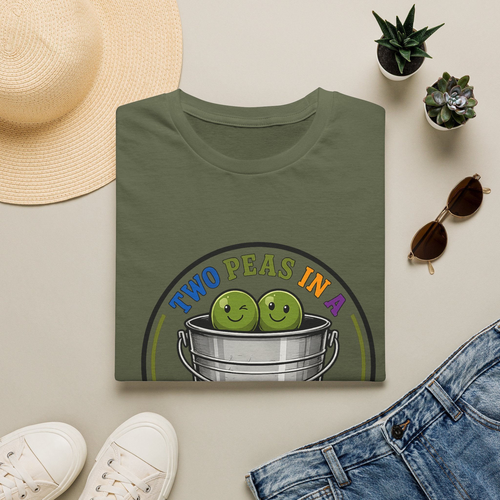 Two Peas in a colorful bucket, F#*k It  Graphic T-Shirt