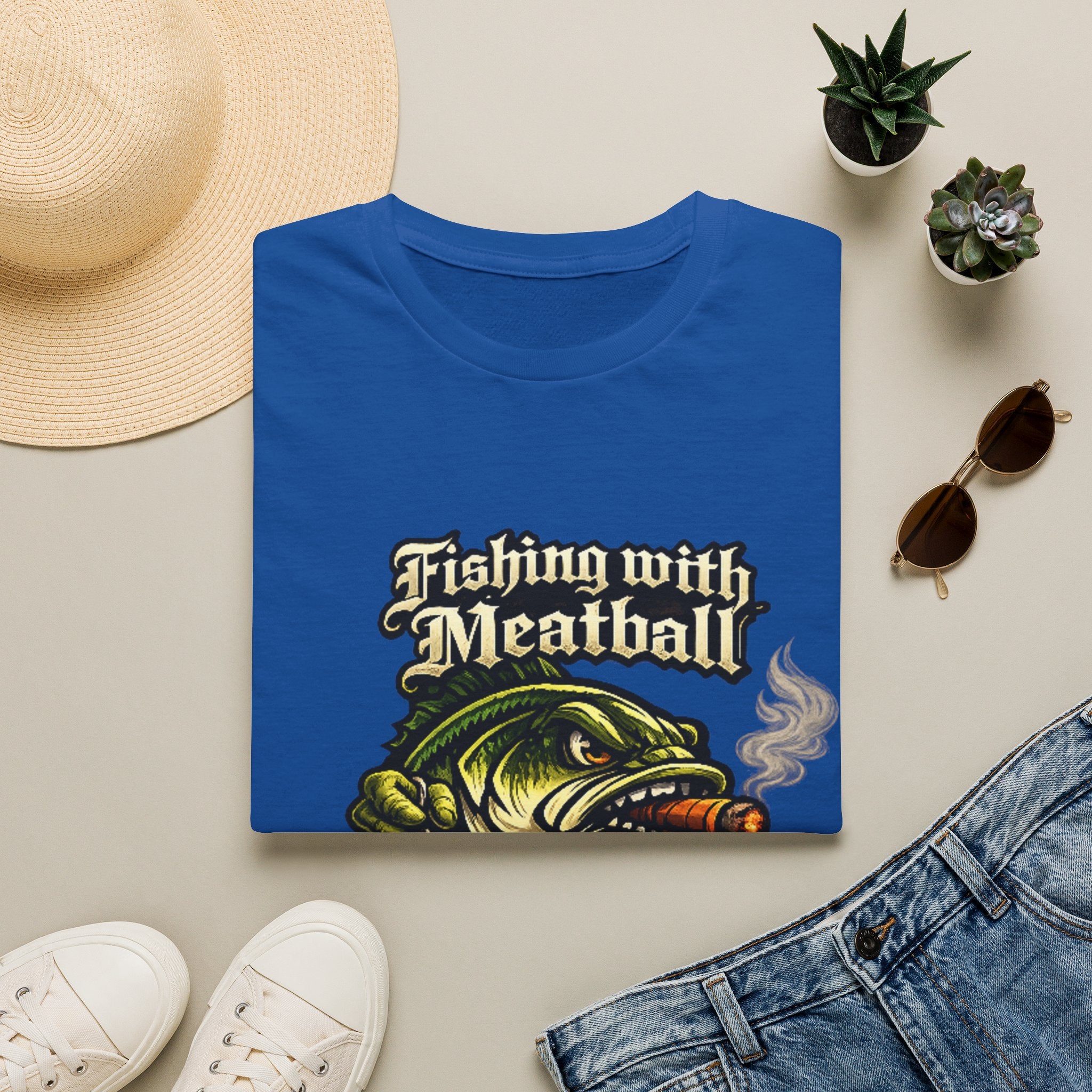 Title: Fishing with Meatball Graphic Tee
