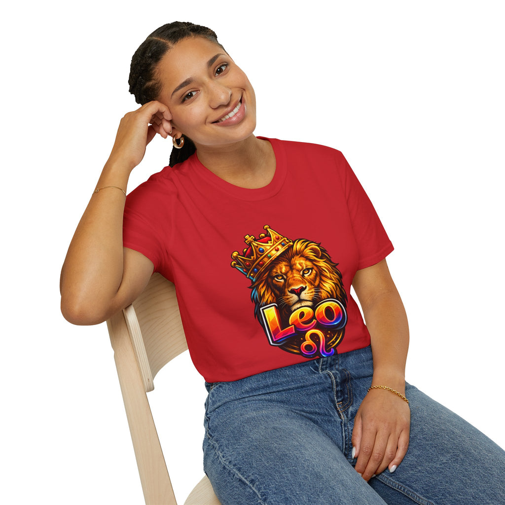 Leo King Graphic T-Shirt | Zodiac Lion Crown Tee