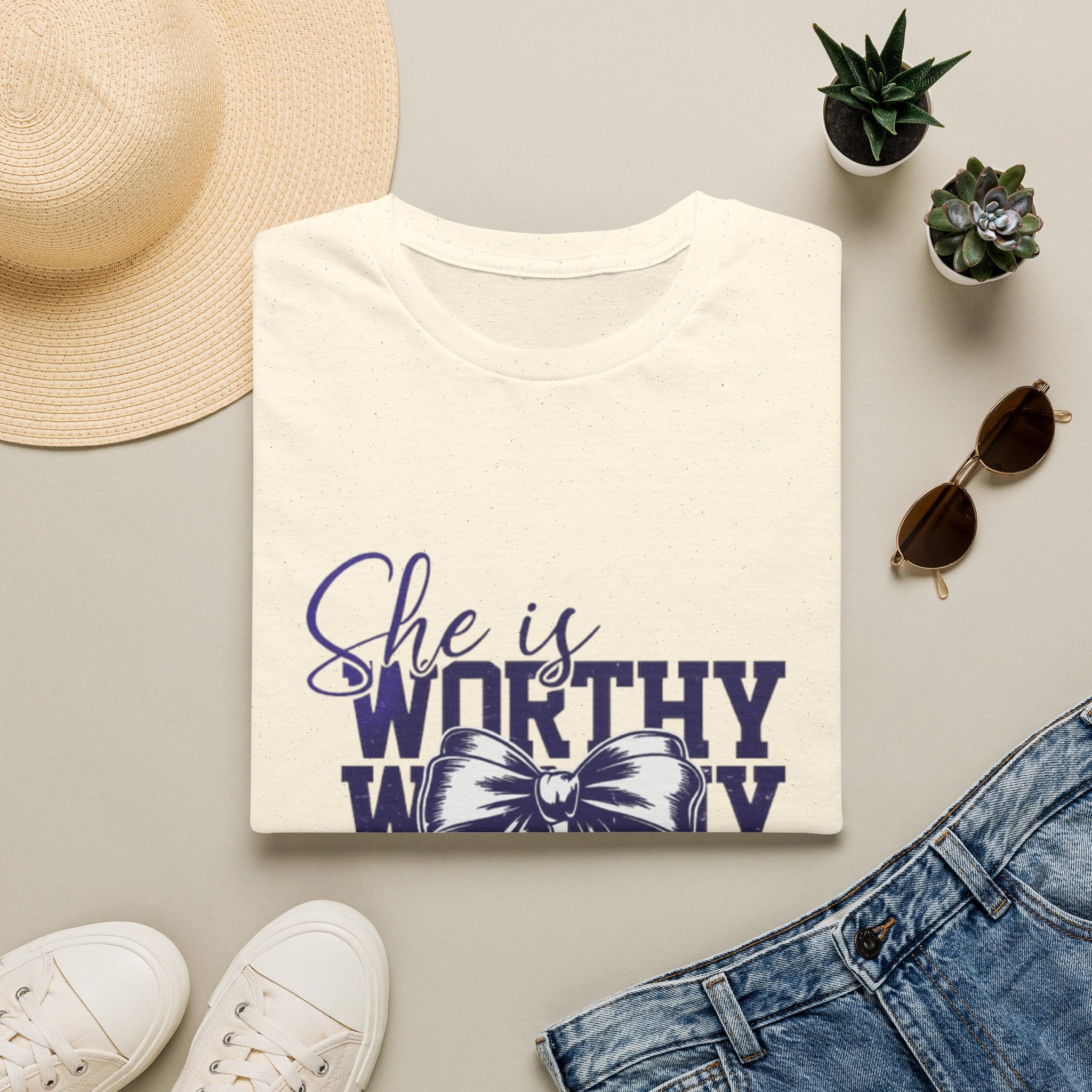 She Is Worthy T-Shirt — Inspirational Christian Proverbs 31 Tee