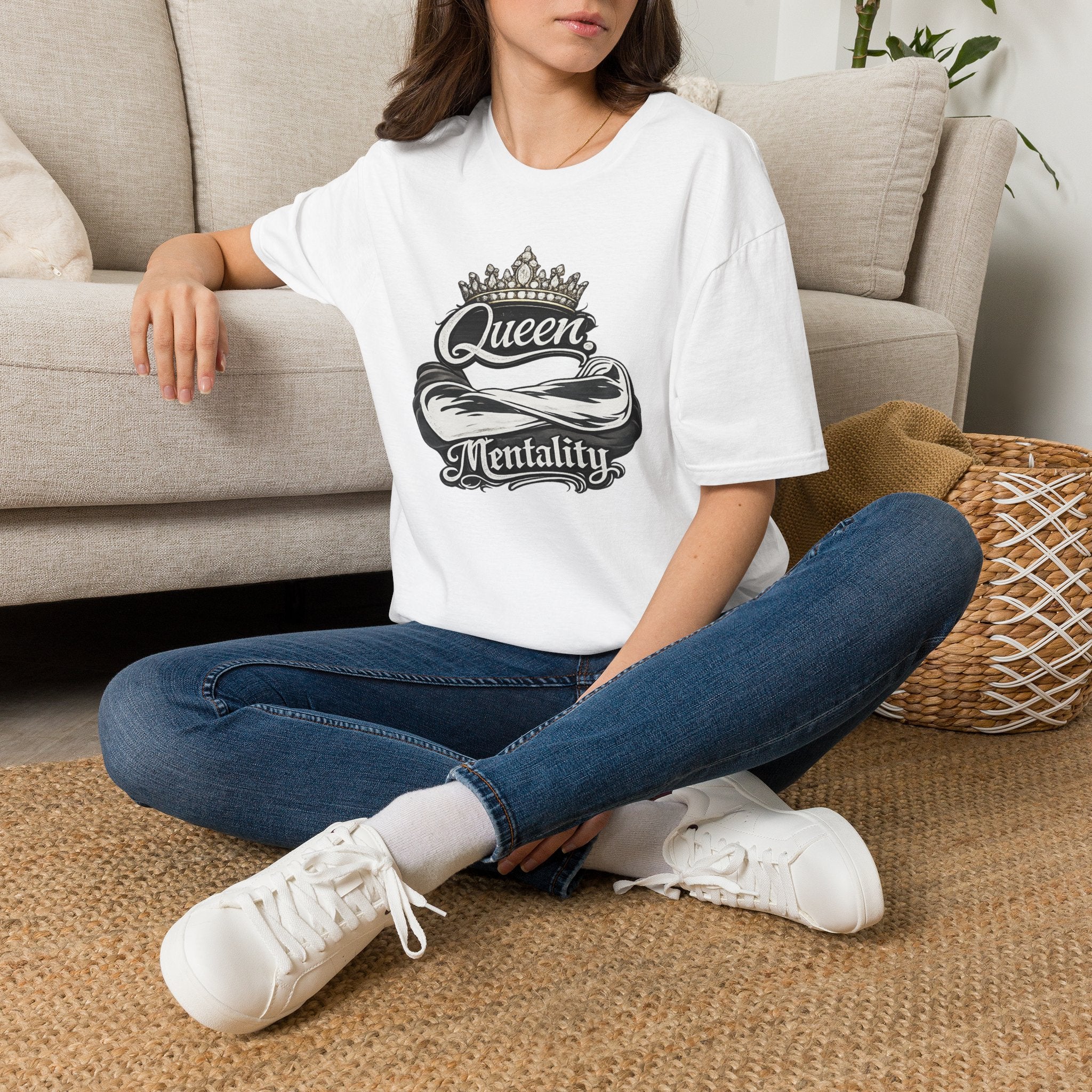Queen Mentality T-Shirt – Crown Graphic Tee for Confident Women