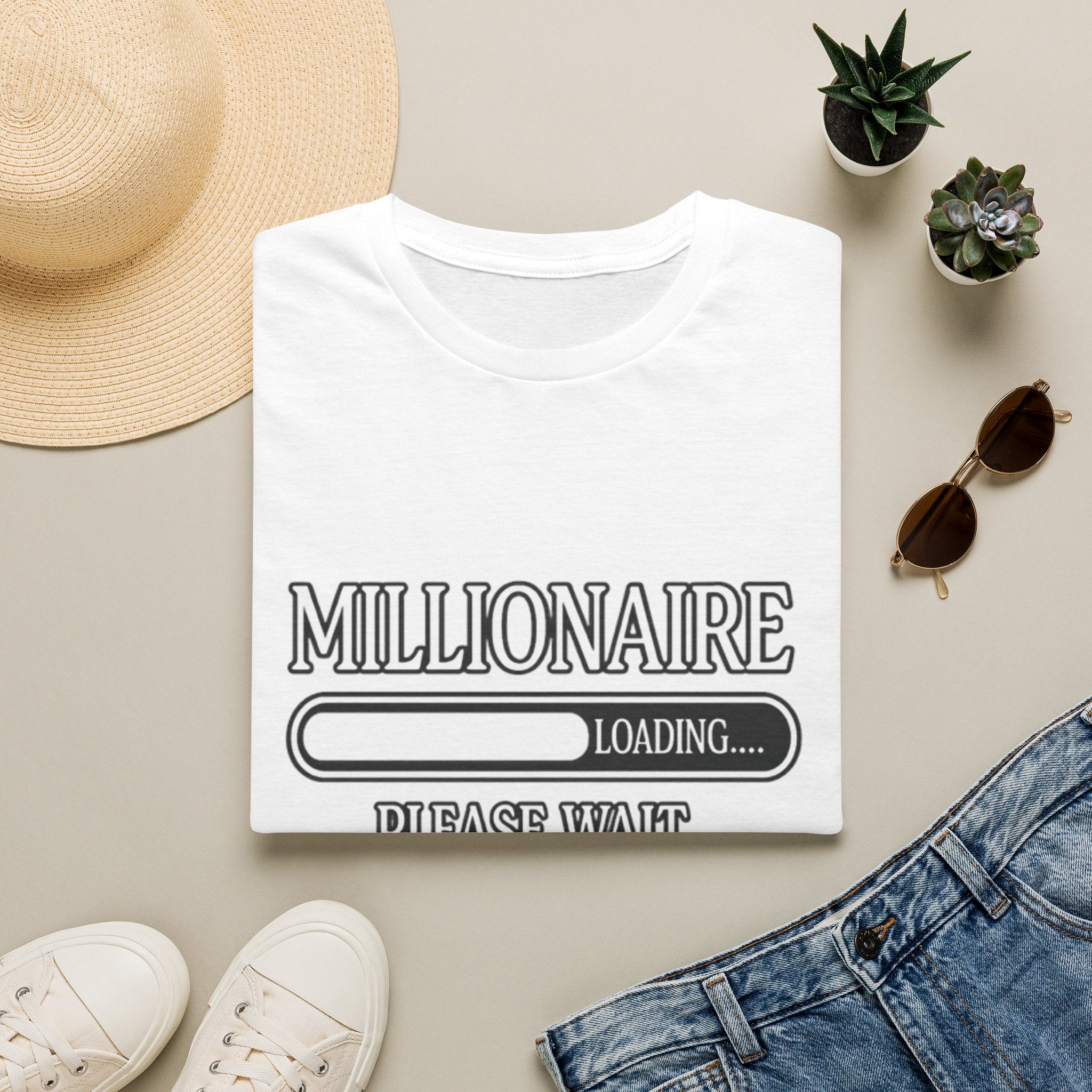 Millionaire Loading T-Shirt — Funny Wealth Progress Tee