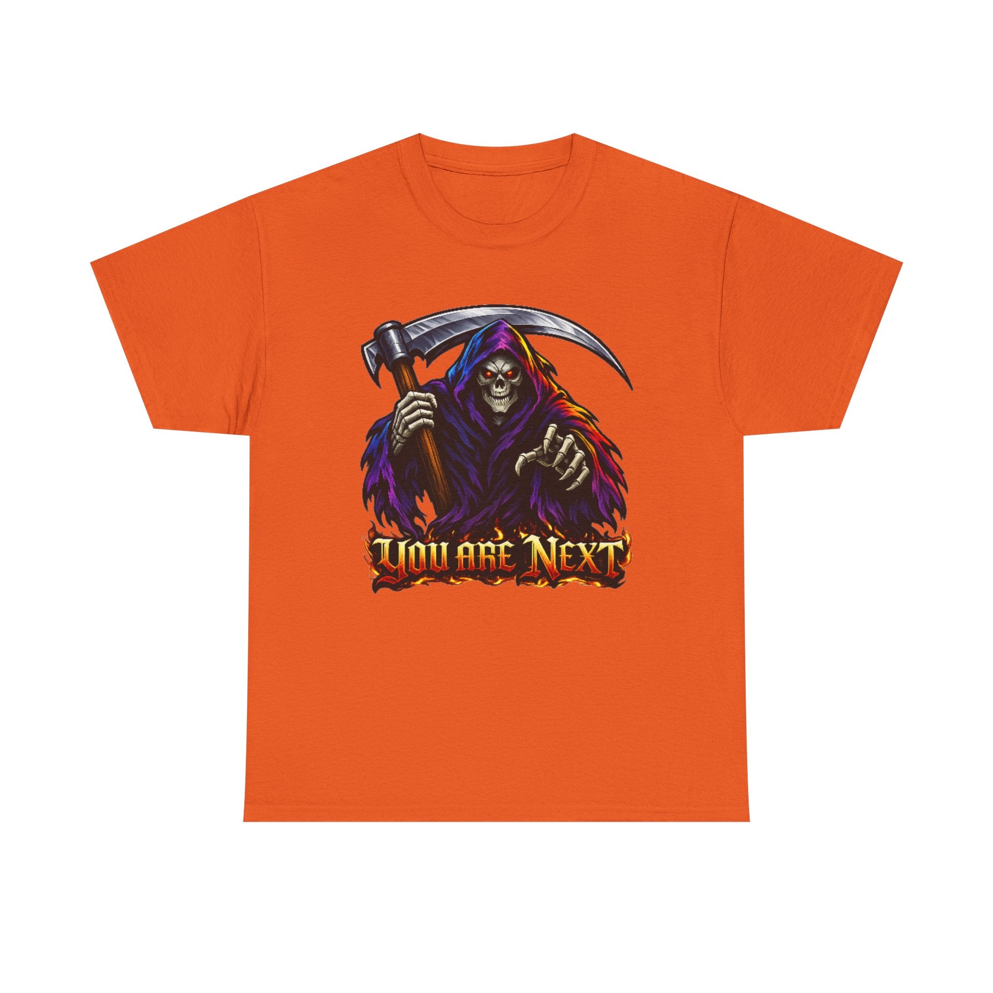 Grim Reaper "You Are Next" Graphic Tee — Gothic Horror Scythe T‑Shirt