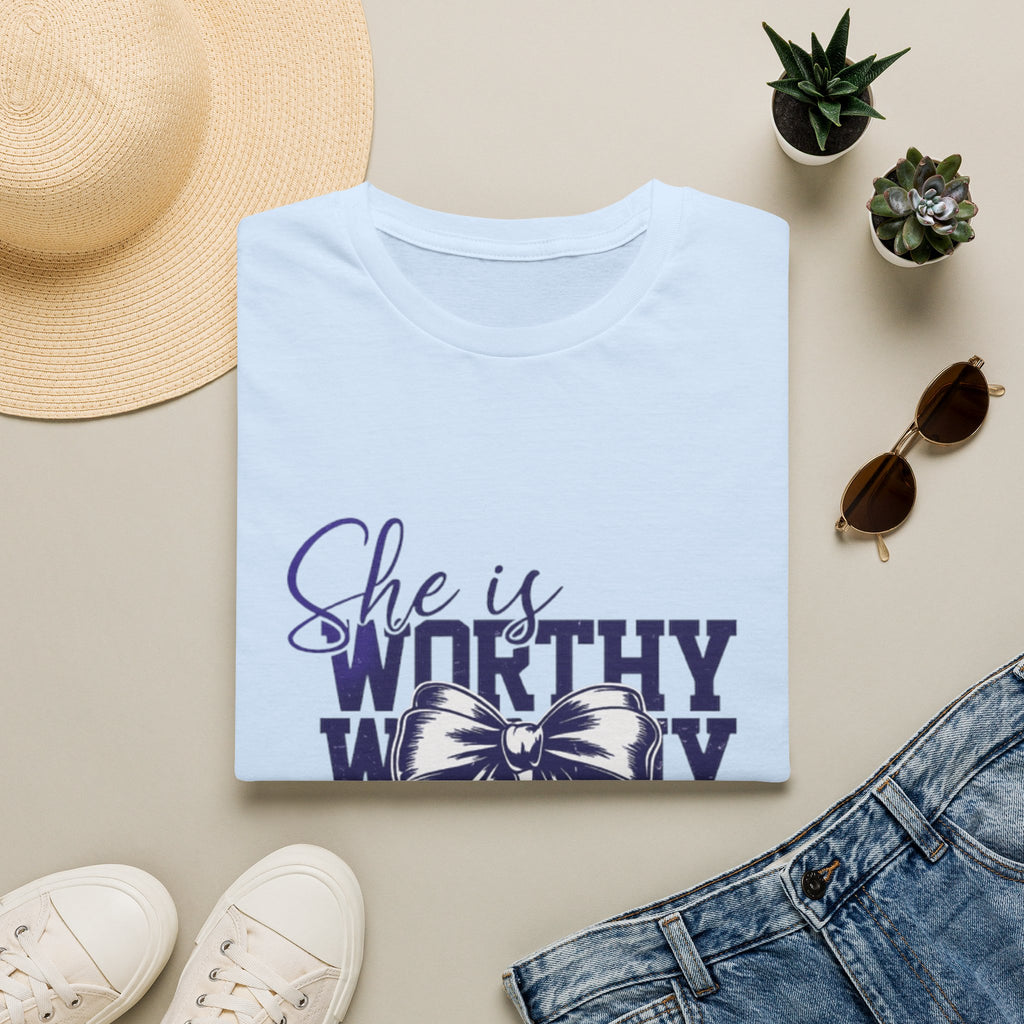 She Is Worthy T-Shirt — Inspirational Christian Proverbs 31 Tee