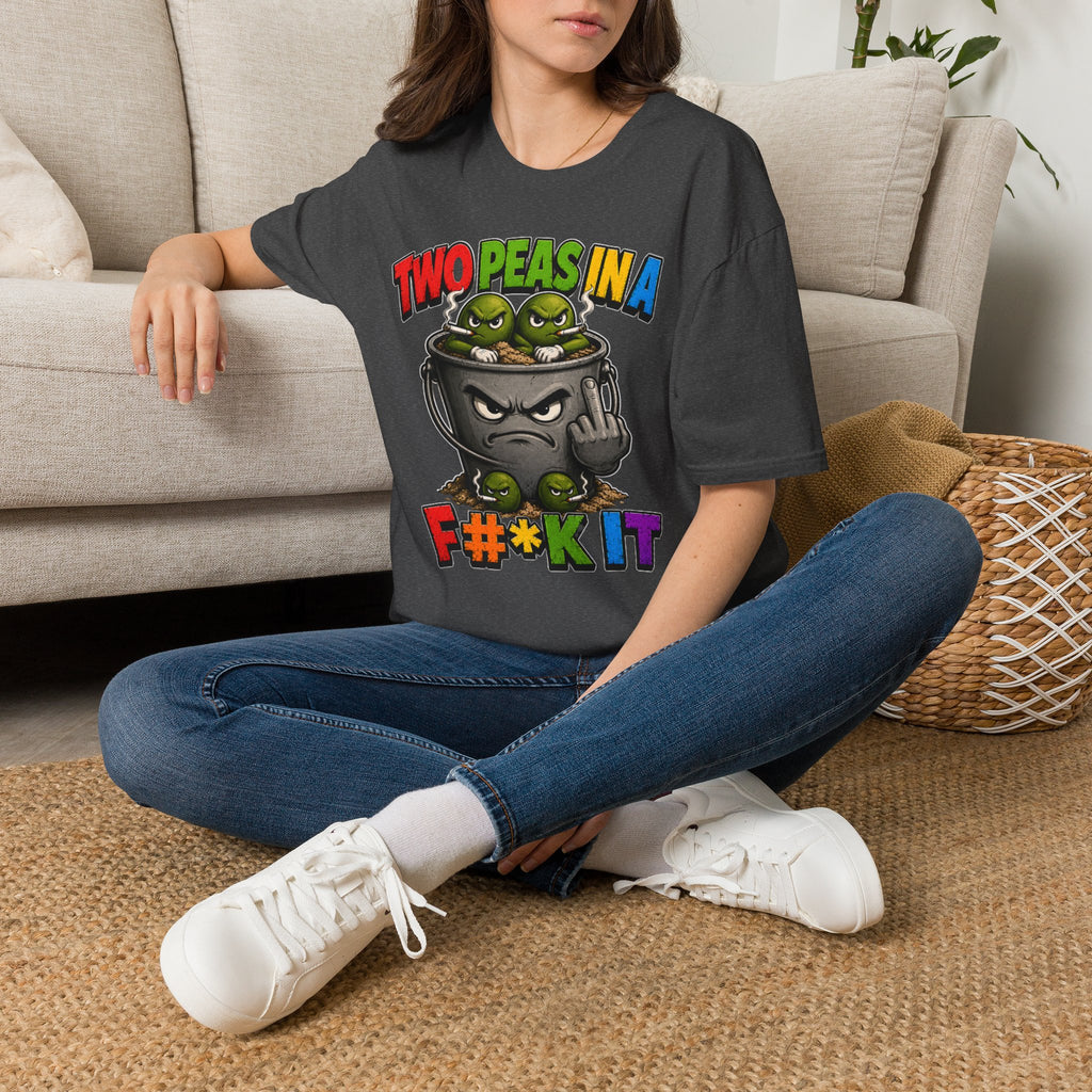Two Peas in a F#*k It Bucket Graphic T-Shirt – Bold Color Edition