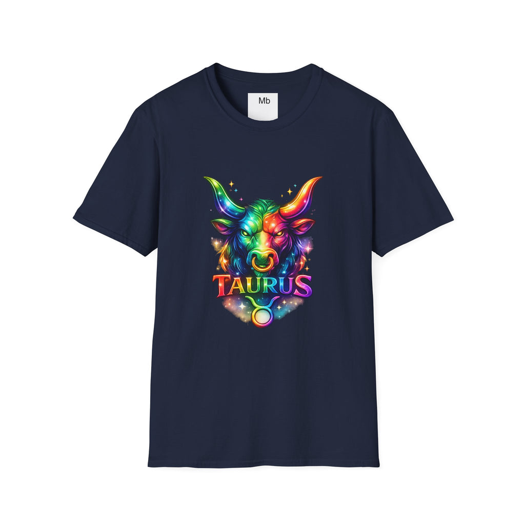 Taurus Zodiac Bull Graphic T-Shirt | Rainbow Astrology Tee
