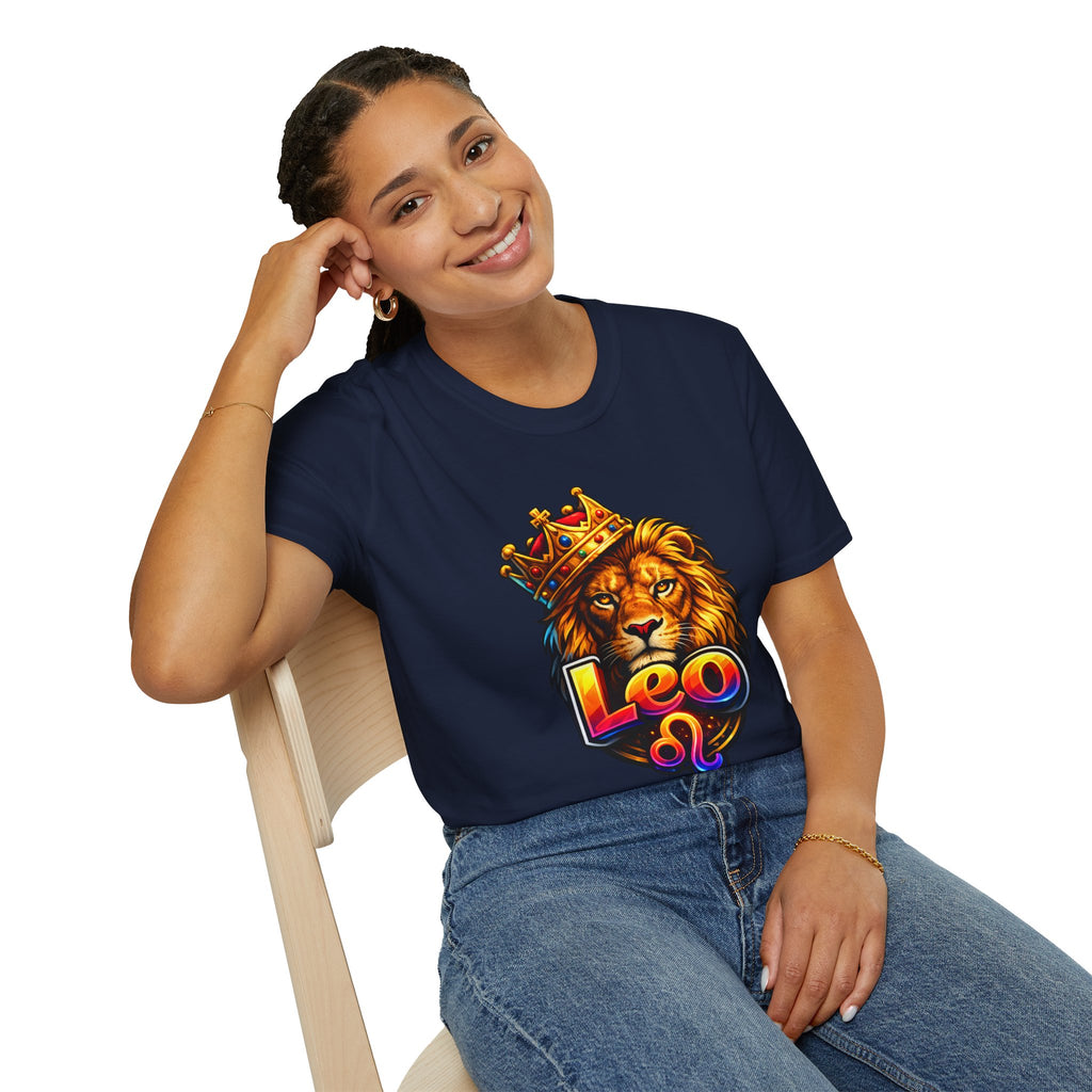 Leo King Graphic T-Shirt | Zodiac Lion Crown Tee