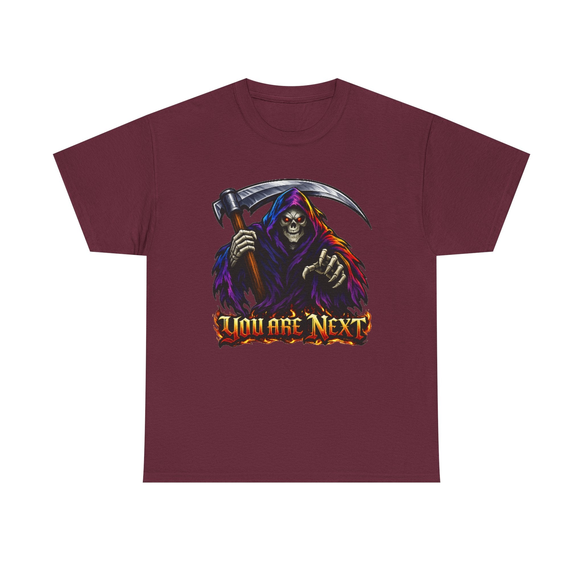 Grim Reaper "You Are Next" Graphic Tee — Gothic Horror Scythe T‑Shirt