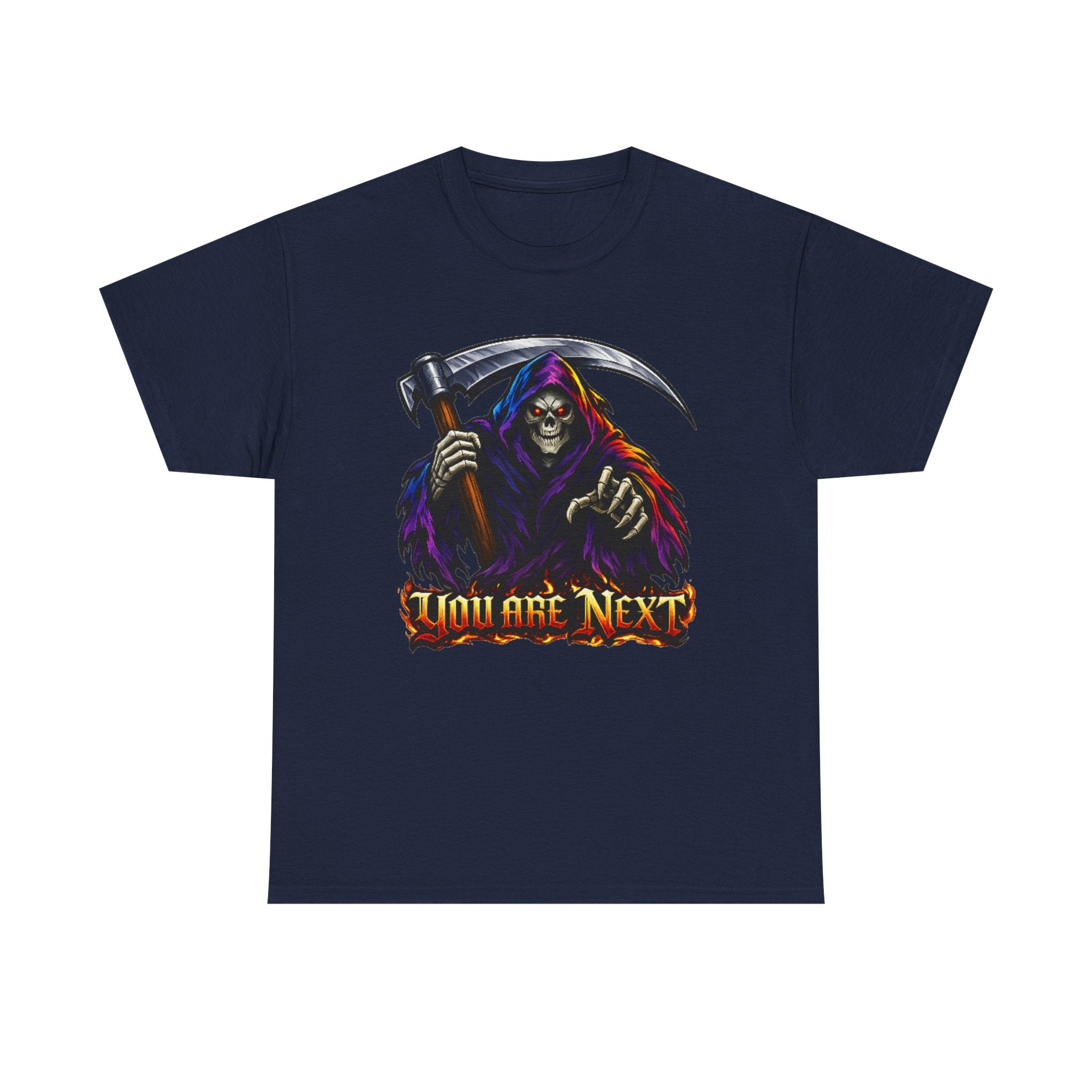 Grim Reaper "You Are Next" Graphic Tee — Gothic Horror Scythe T‑Shirt