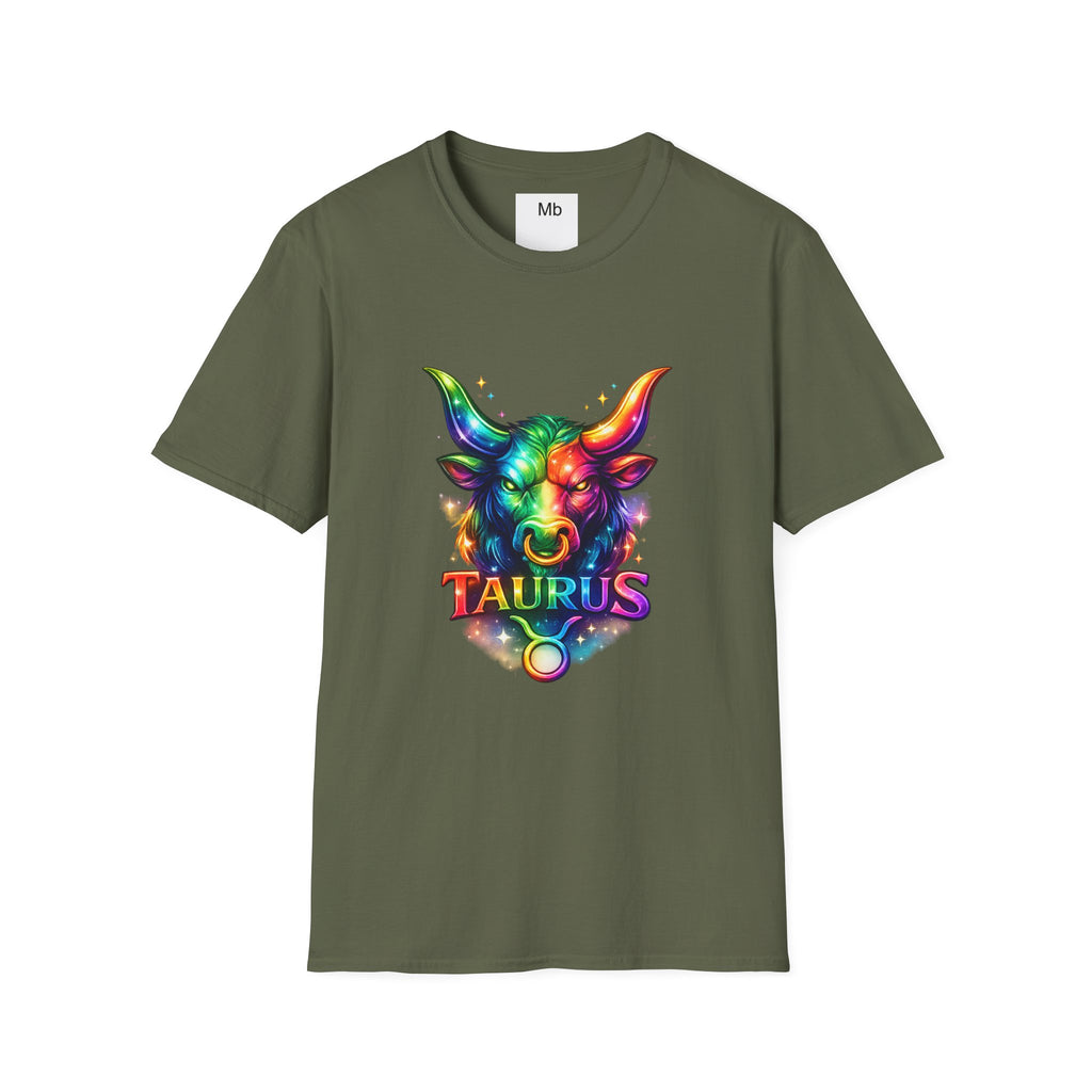 Taurus Zodiac Bull Graphic T-Shirt | Rainbow Astrology Tee