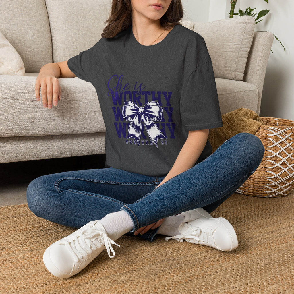 She Is Worthy T-Shirt — Inspirational Christian Proverbs 31 Tee