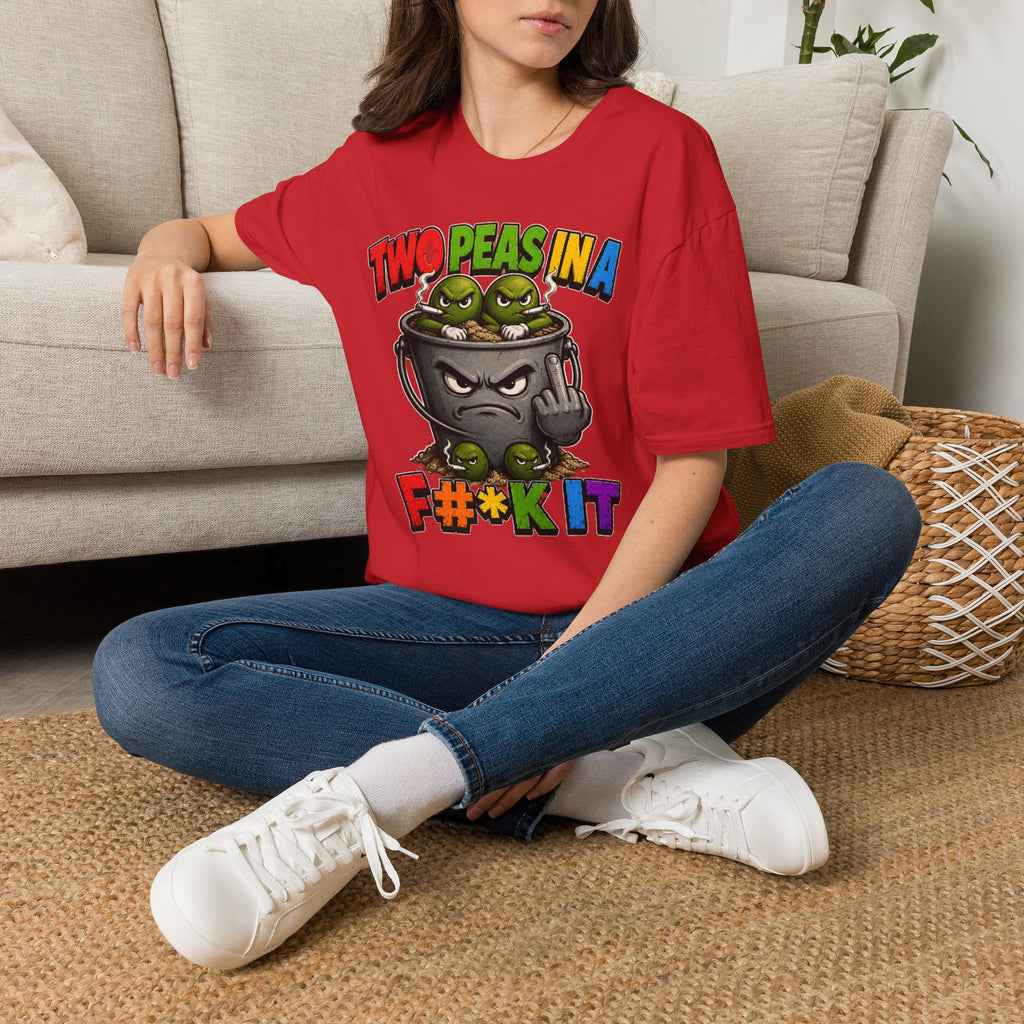 Two Peas in a F#*k It Bucket Graphic T-Shirt – Bold Color Edition