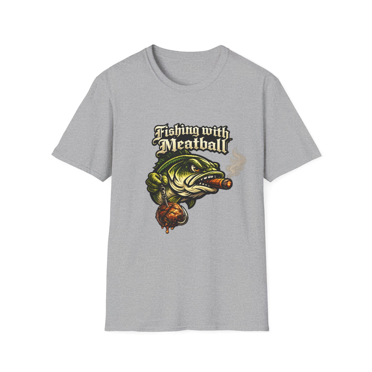 Title: Fishing with Meatball Graphic Tee