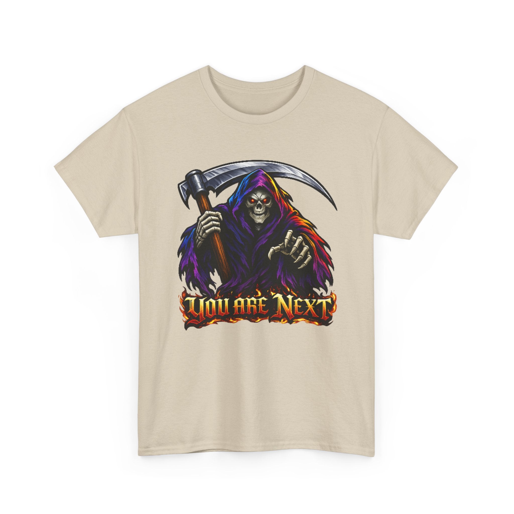 Grim Reaper "You Are Next" Graphic Tee — Gothic Horror Scythe T‑Shirt