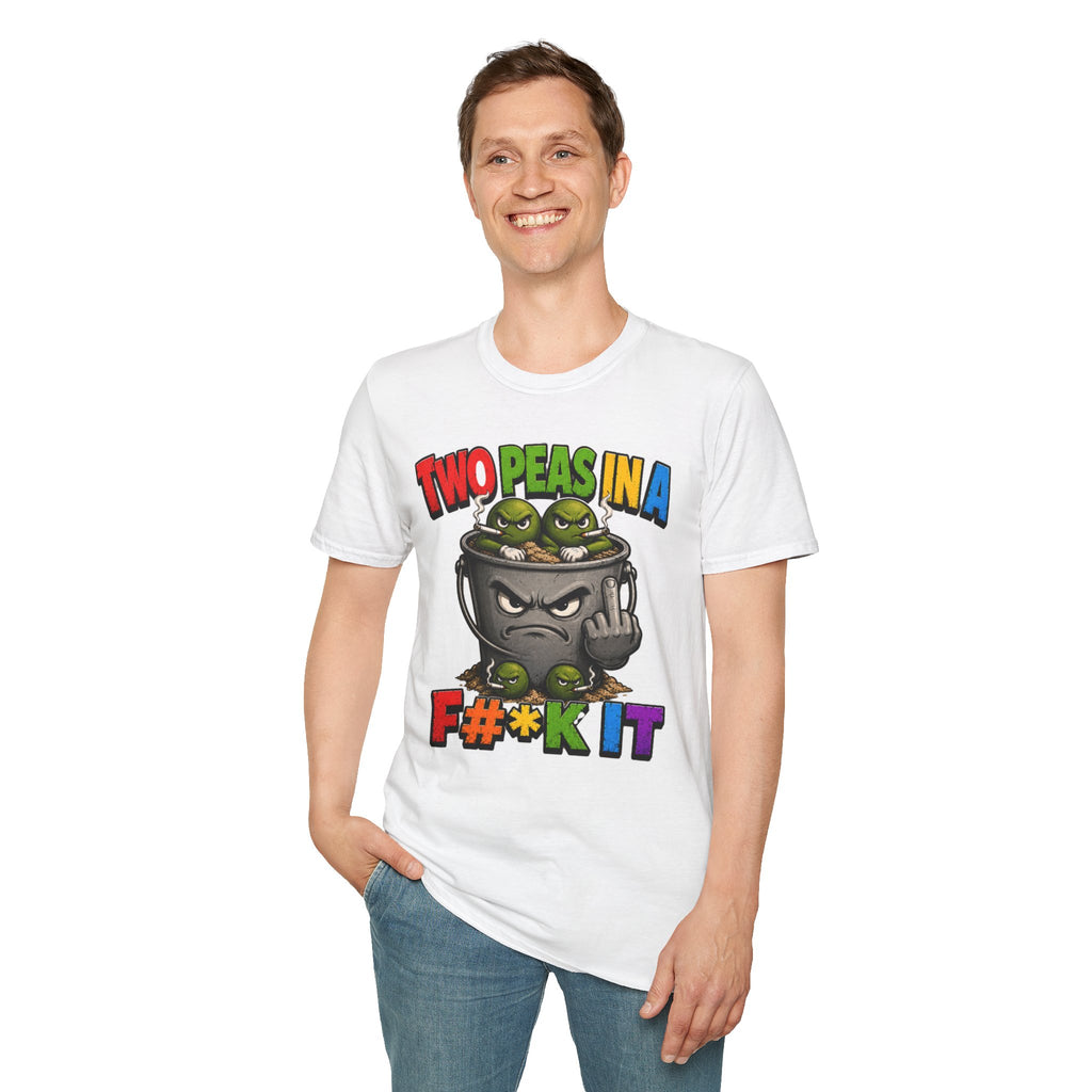 Two Peas in a F#*k It Bucket Graphic T-Shirt – Bold Color Edition