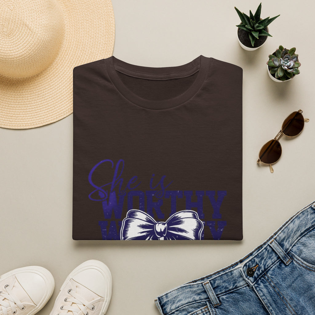 She Is Worthy T-Shirt — Inspirational Christian Proverbs 31 Tee