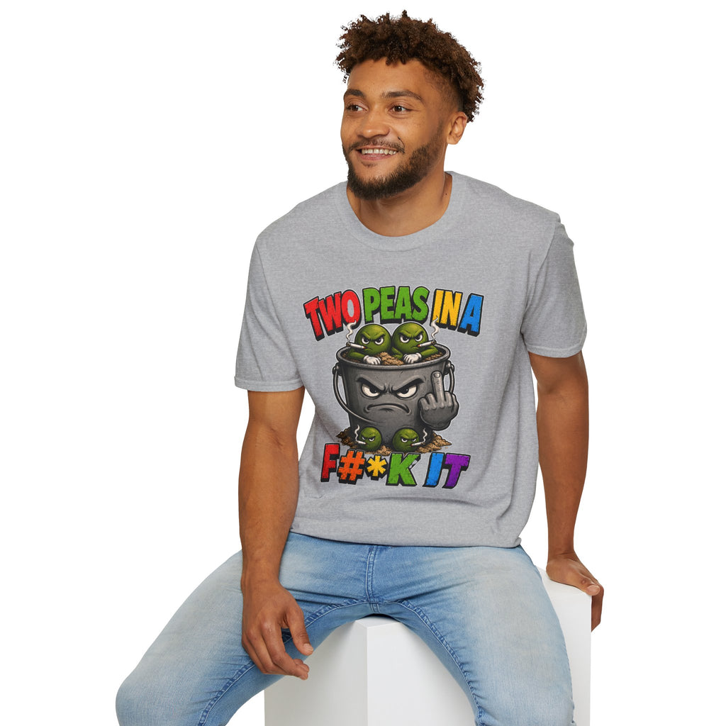 Two Peas in a F#*k It Bucket Graphic T-Shirt – Bold Color Edition