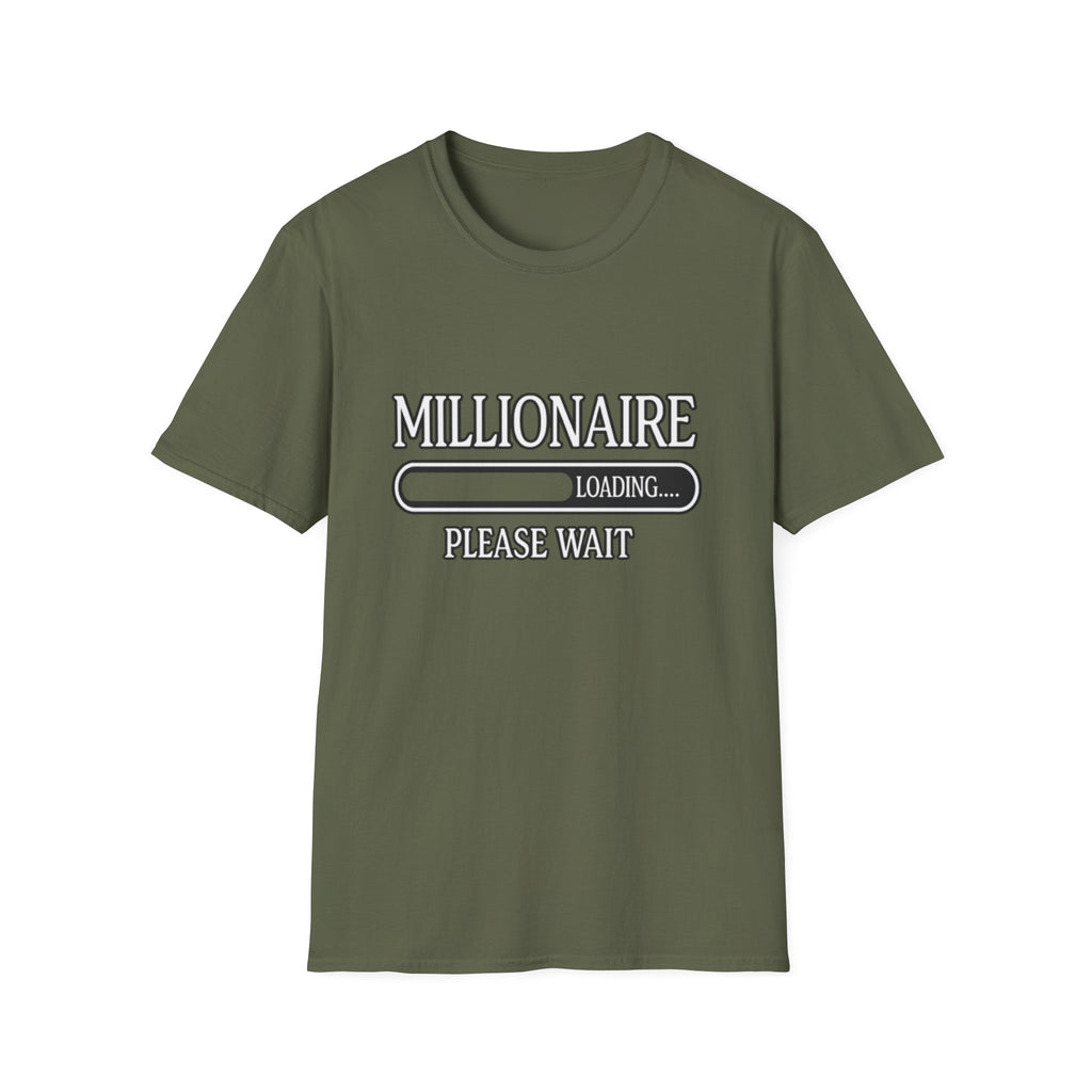 Millionaire Loading T-Shirt — Funny Wealth Progress Tee