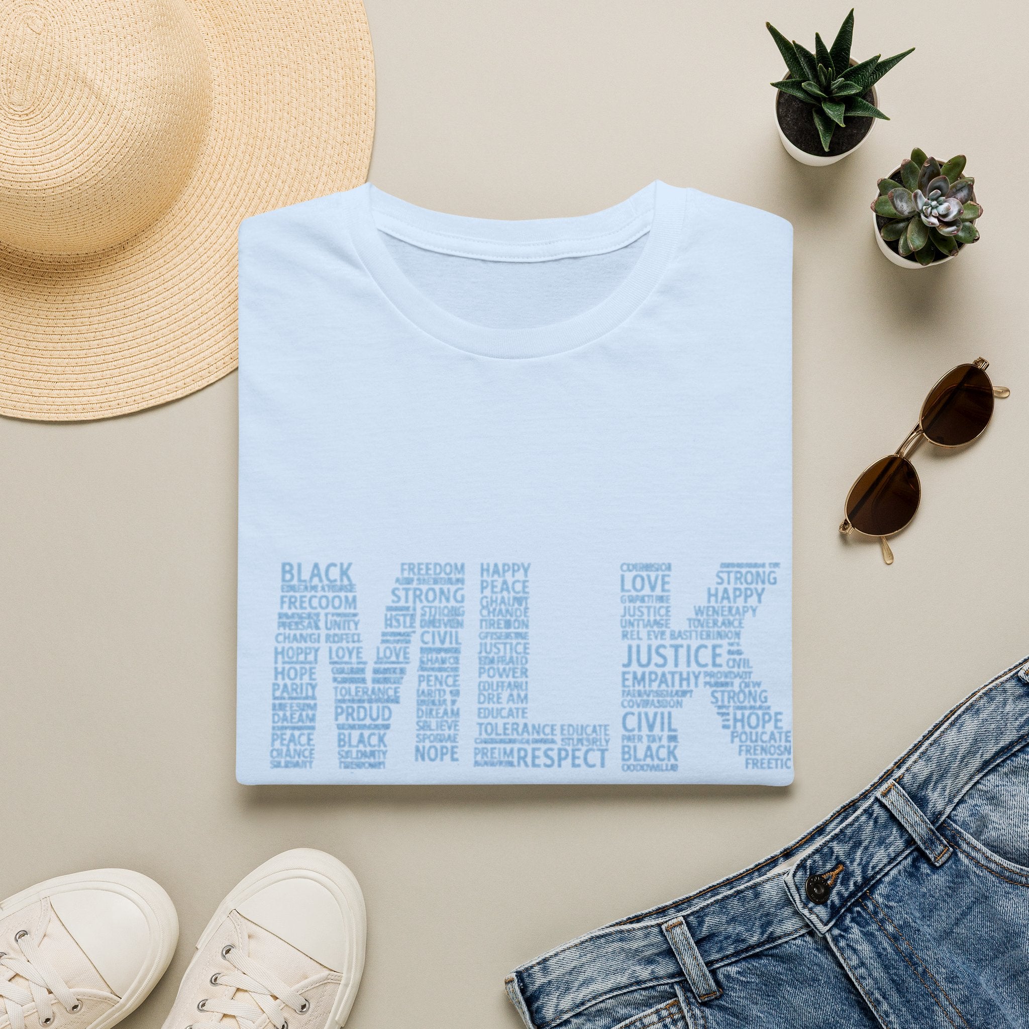 MLK Word Art T-Shirt — 'Letters Made of Culture' Civil Rights Tribute