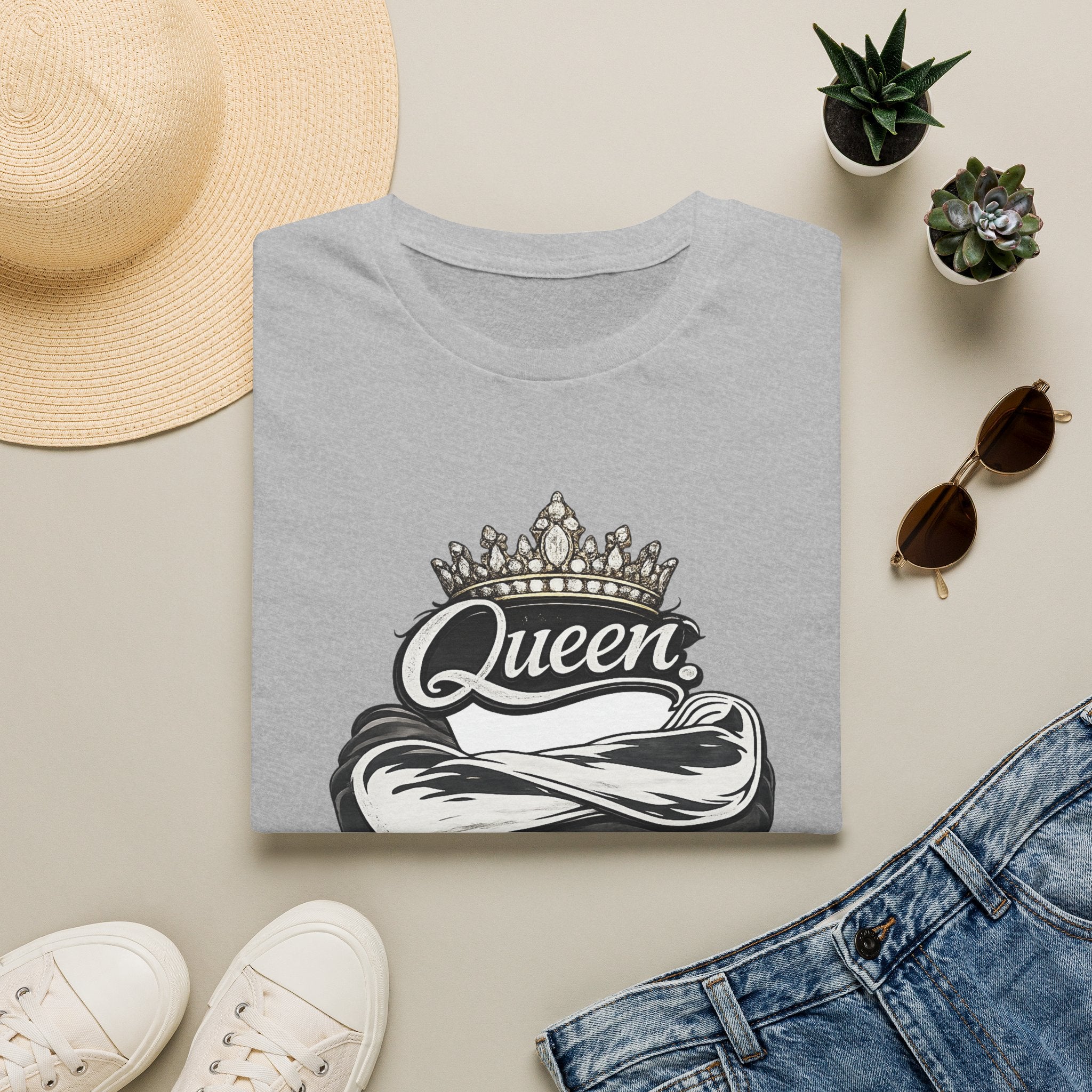 Queen Mentality T-Shirt – Crown Graphic Tee for Confident Women