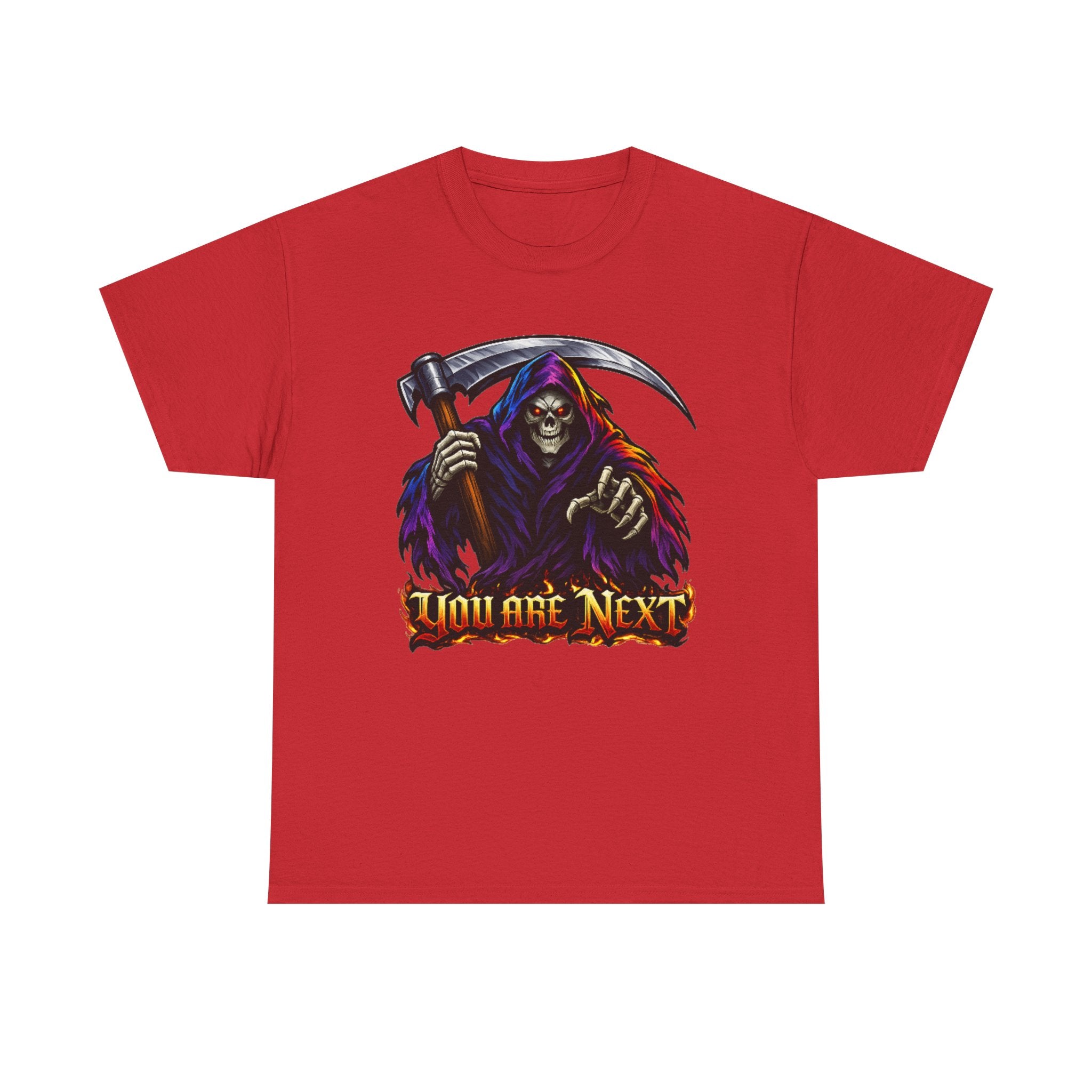 Grim Reaper "You Are Next" Graphic Tee — Gothic Horror Scythe T‑Shirt