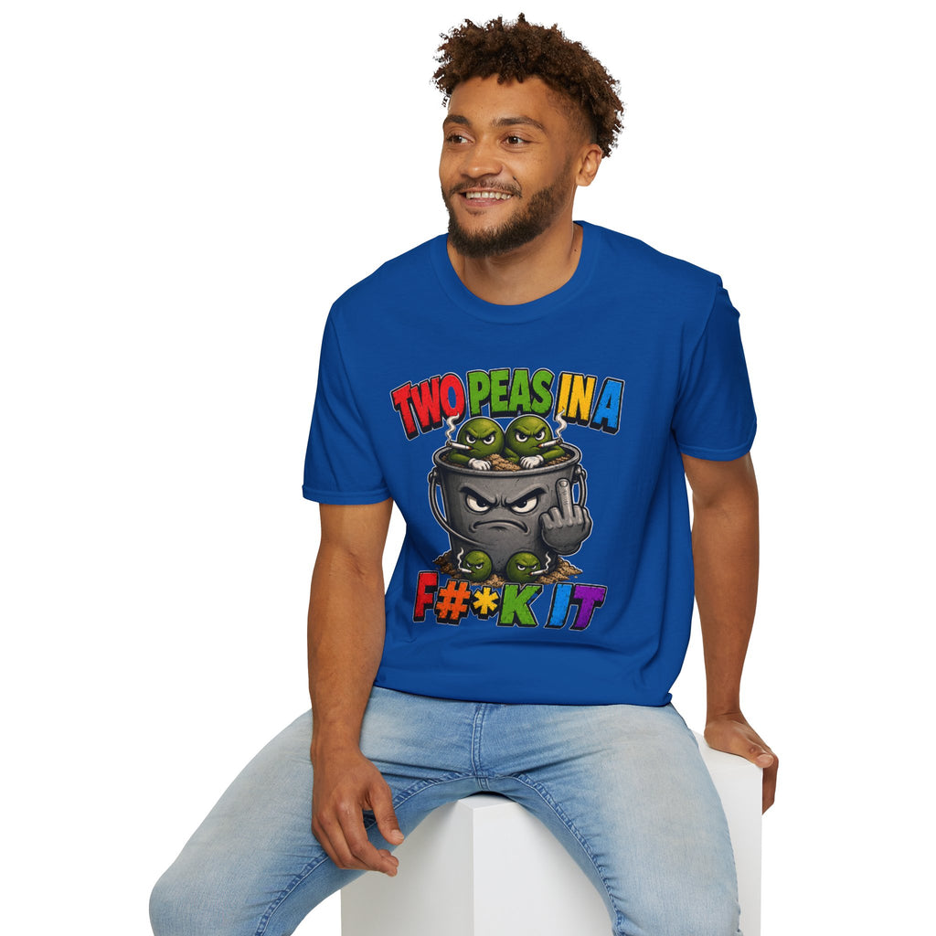 Two Peas in a F#*k It Bucket Graphic T-Shirt – Bold Color Edition