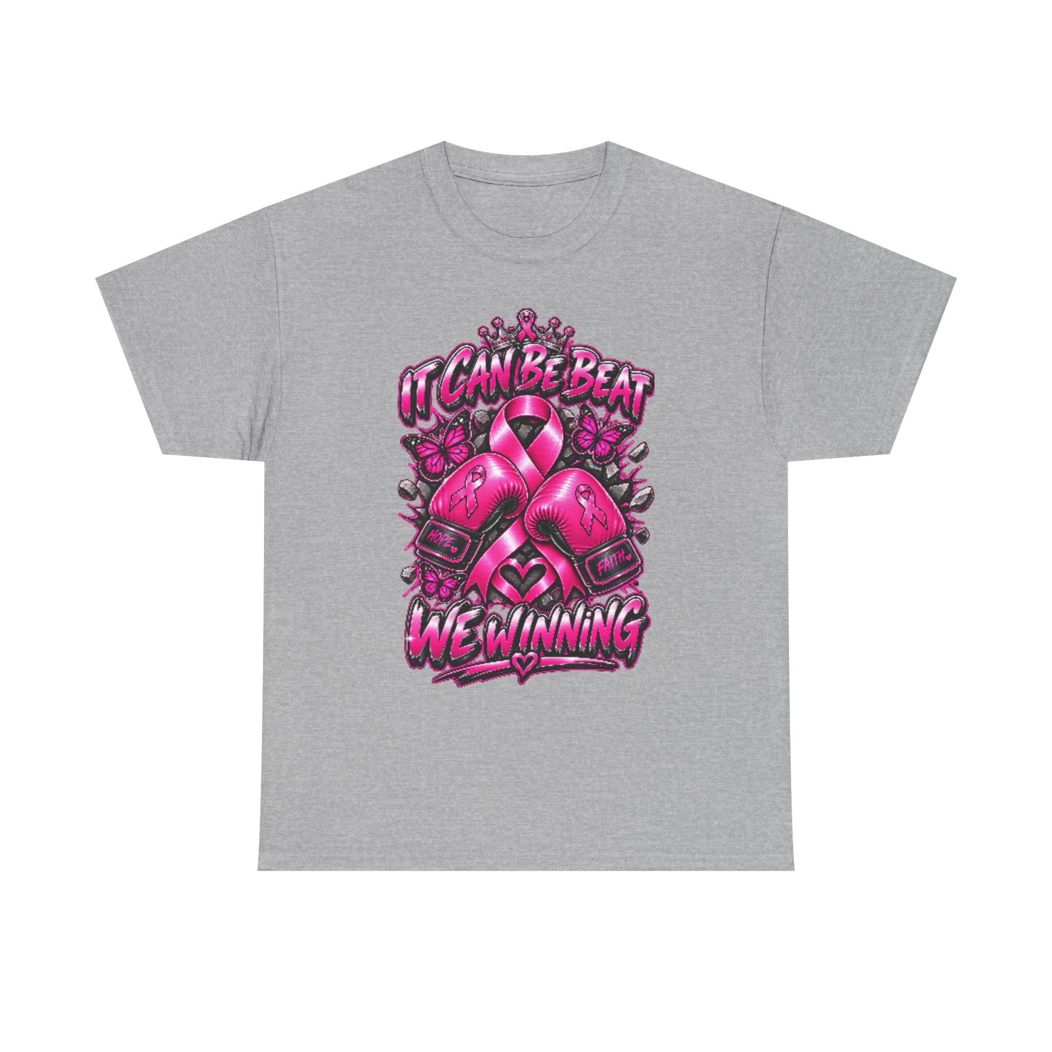 "It Can Be Beat — We Winning" Breast Cancer Awareness Tee