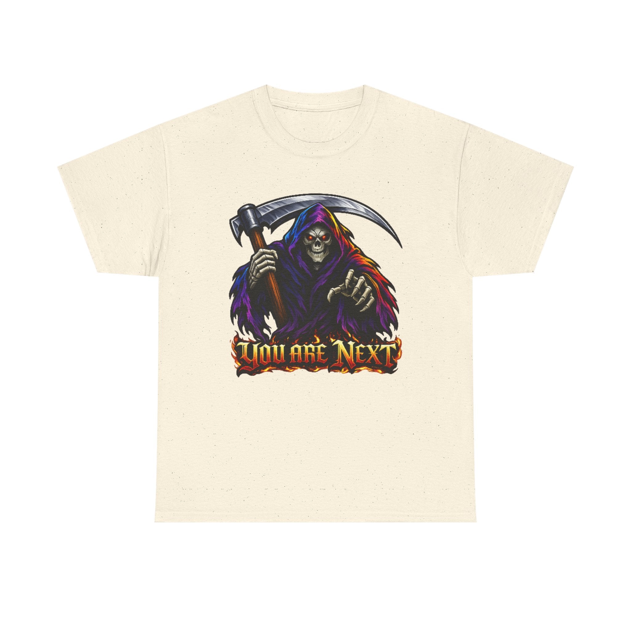 Grim Reaper "You Are Next" Graphic Tee — Gothic Horror Scythe T‑Shirt