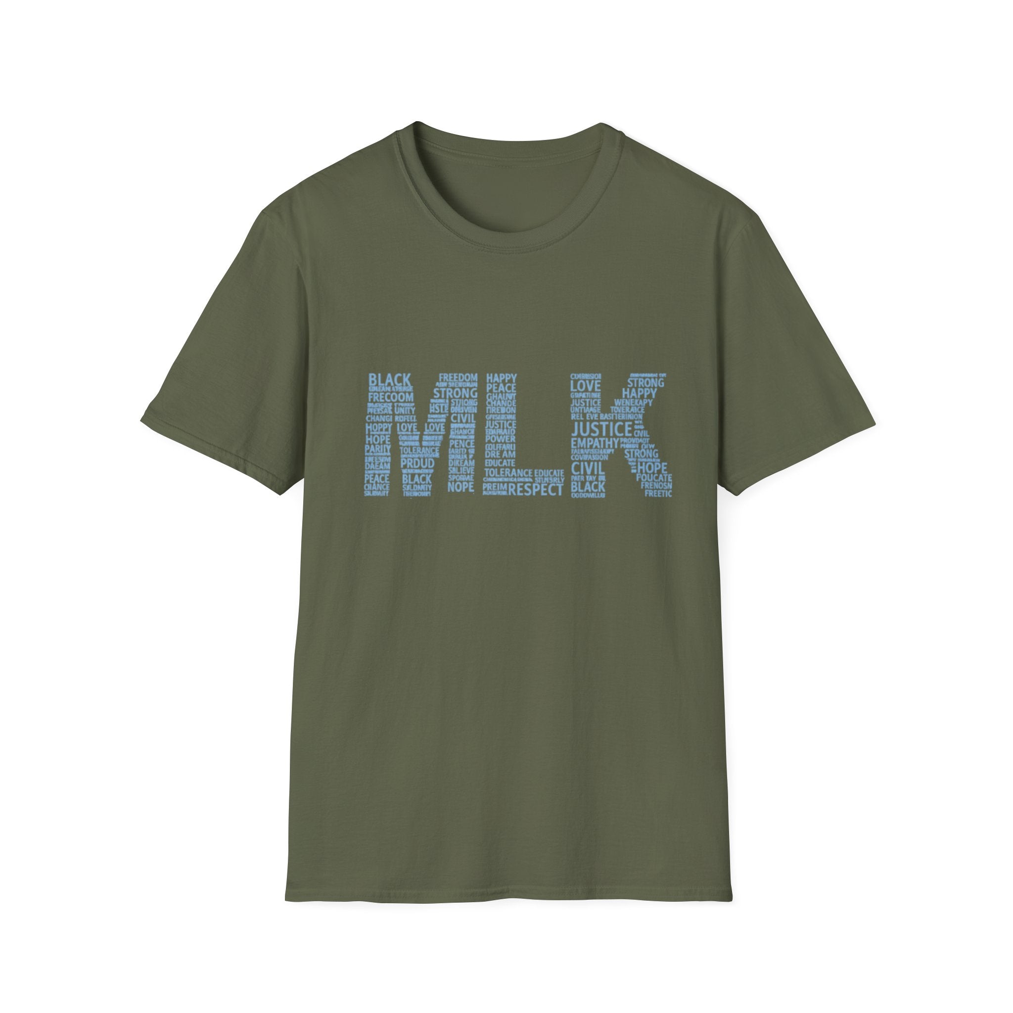 MLK Word Art T-Shirt — 'Letters Made of Culture' Civil Rights Tribute