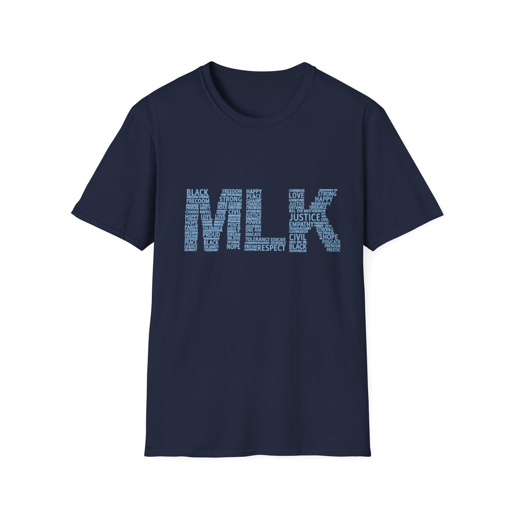 MLK Word Art T-Shirt — 'Letters Made of Culture' Civil Rights Tribute
