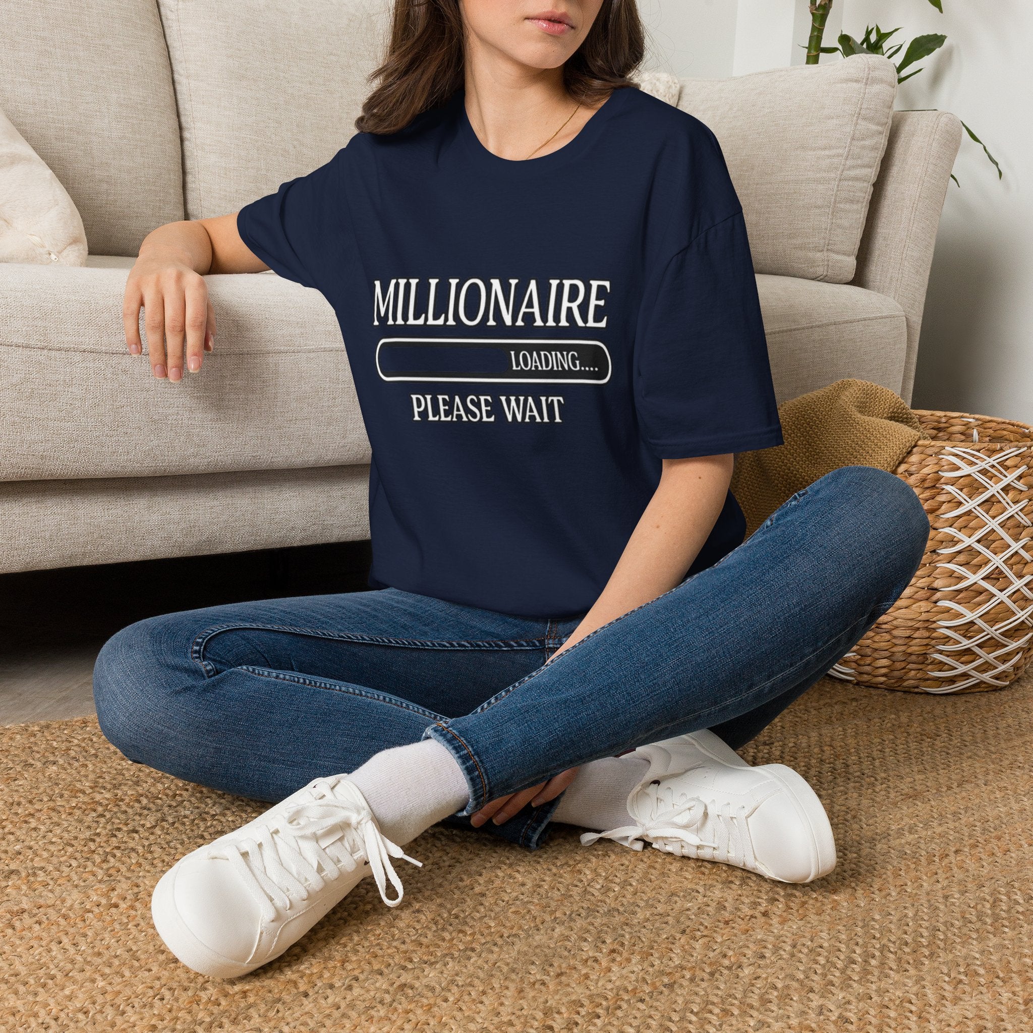 Millionaire Loading T-Shirt — Funny Wealth Progress Tee