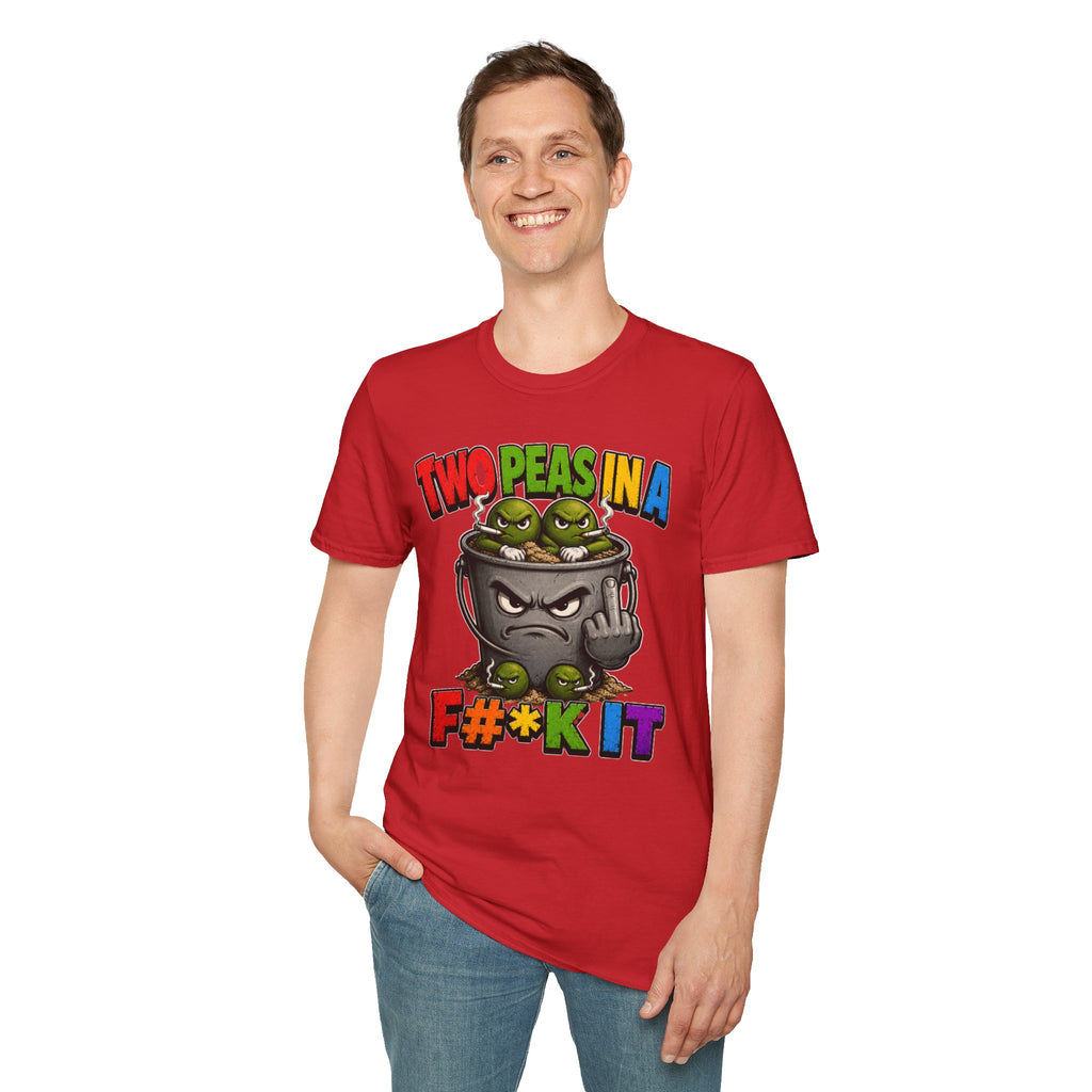 Two Peas in a F#*k It Bucket Graphic T-Shirt – Bold Color Edition